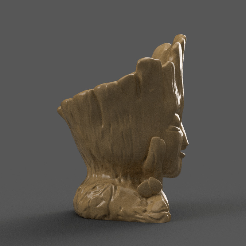 Cute groot Character Planter 3D STL File for Home Decor 3D print model_6