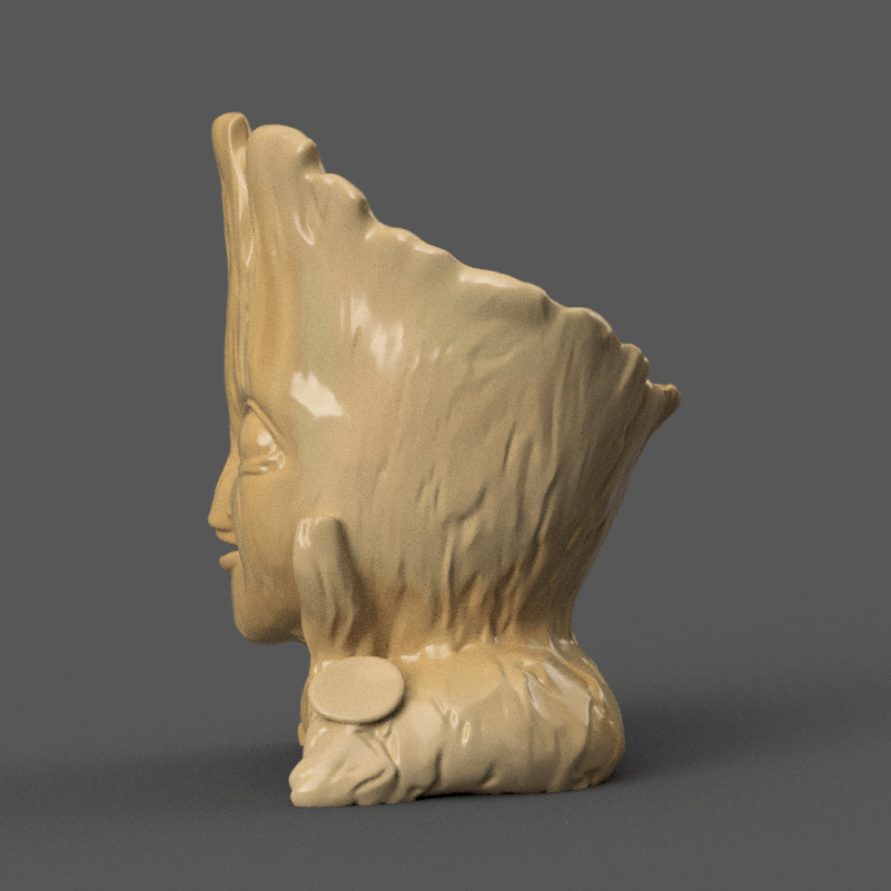 Cute groot Character Planter 3D STL File for Home Decor 3D print model_2