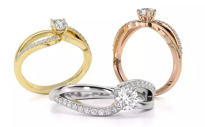 Round Diamond Split Shank Promise Ring