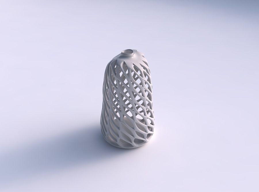 Vase flared 2 with smooth beveled cuts and extruded top twist... 3D print model_0