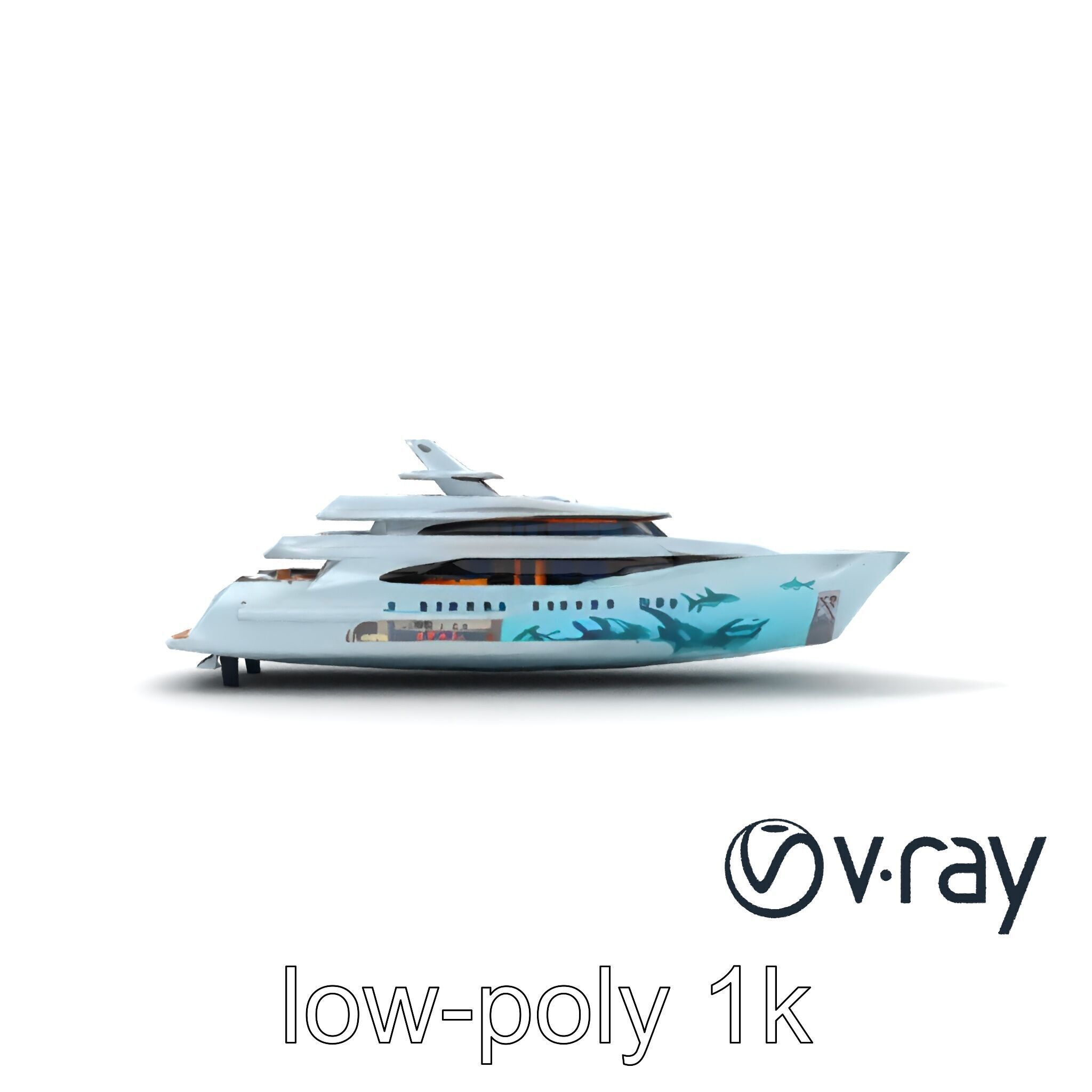 Underwater Glass-Hull Superyacht 3D model pack Low-poly 3D model_21