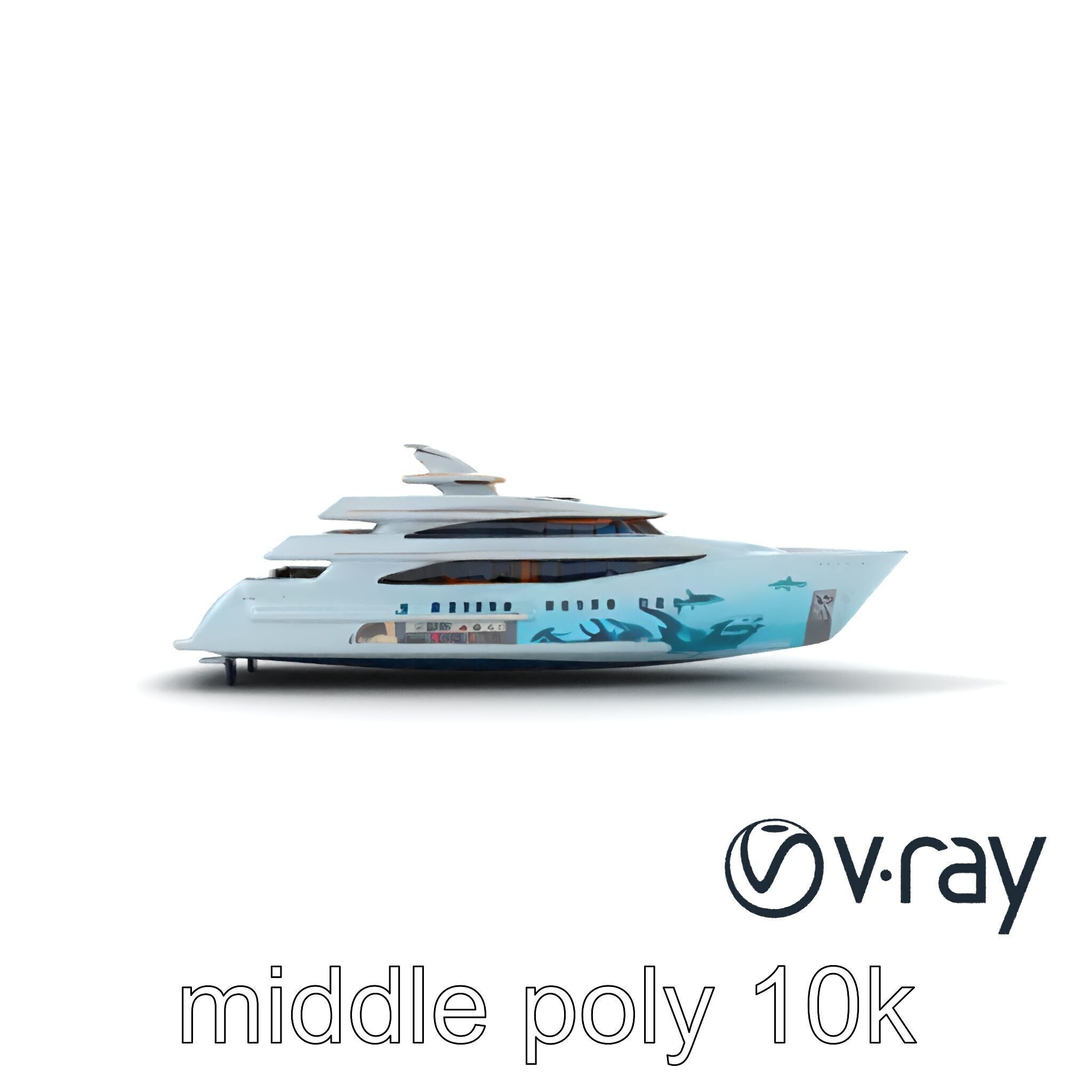 Underwater Glass-Hull Superyacht 3D model pack Low-poly 3D model_13