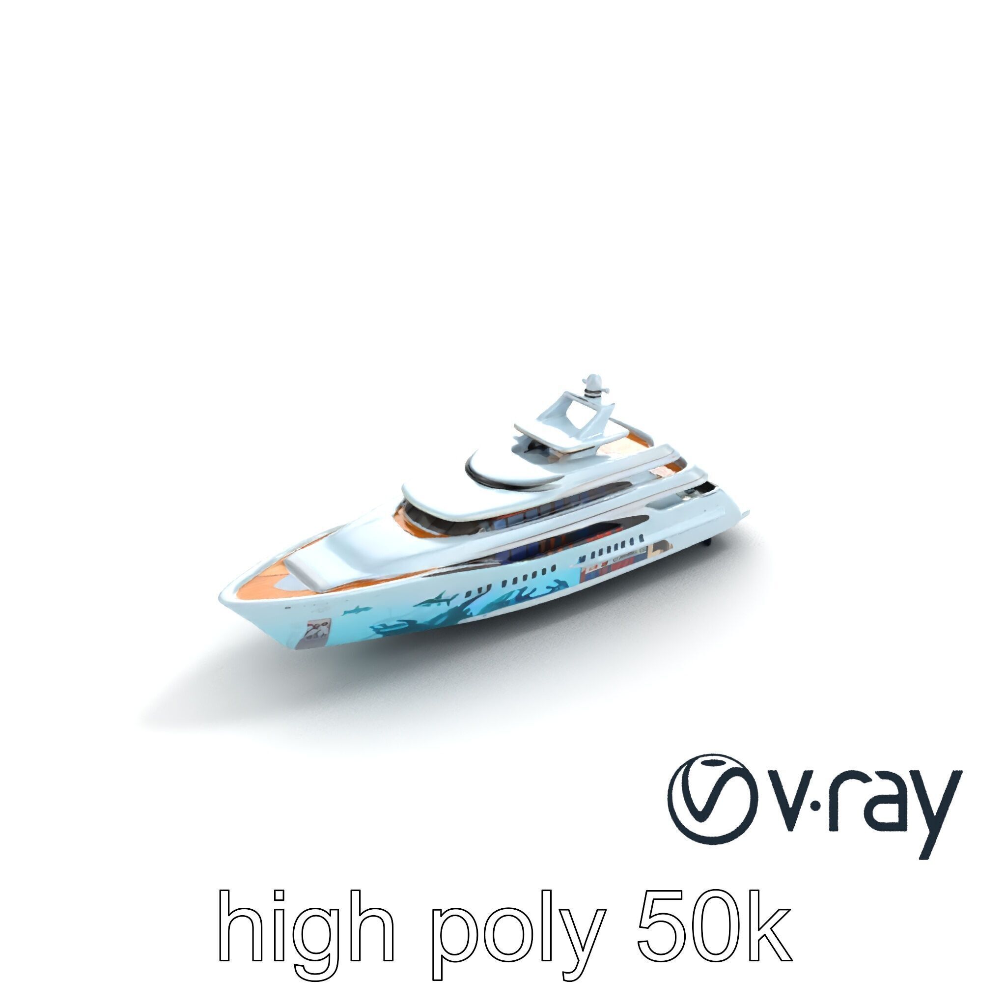 Underwater Glass-Hull Superyacht 3D model pack Low-poly 3D model_8