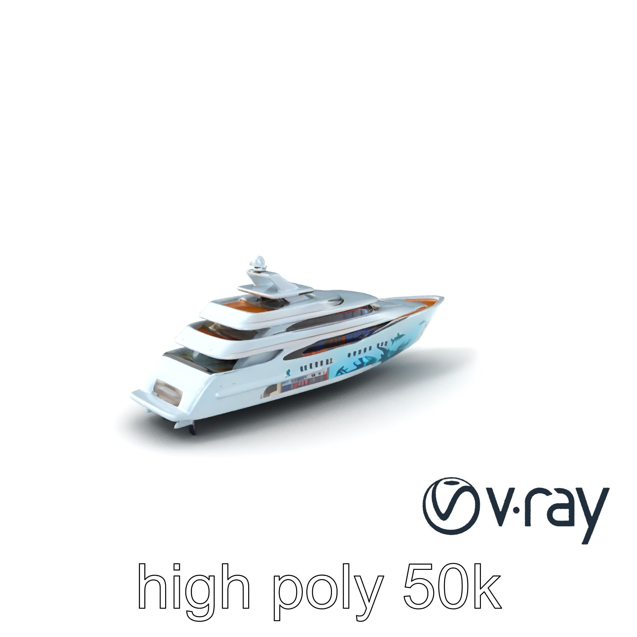 Underwater Glass-Hull Superyacht 3D model pack Low-poly 3D model_5