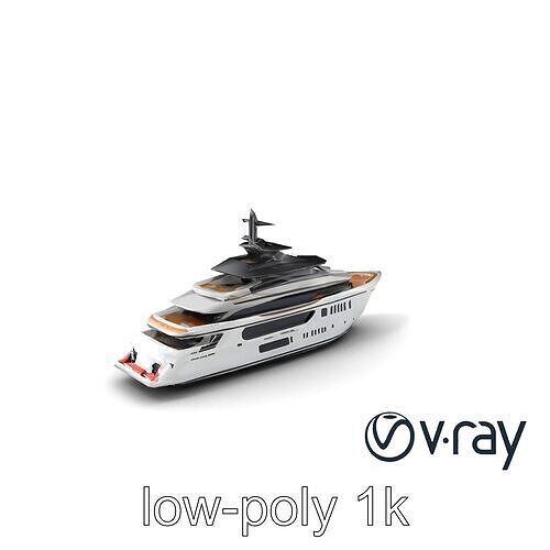 Hyper-Luxury Presidential Yacht model pack Low-poly 3D model