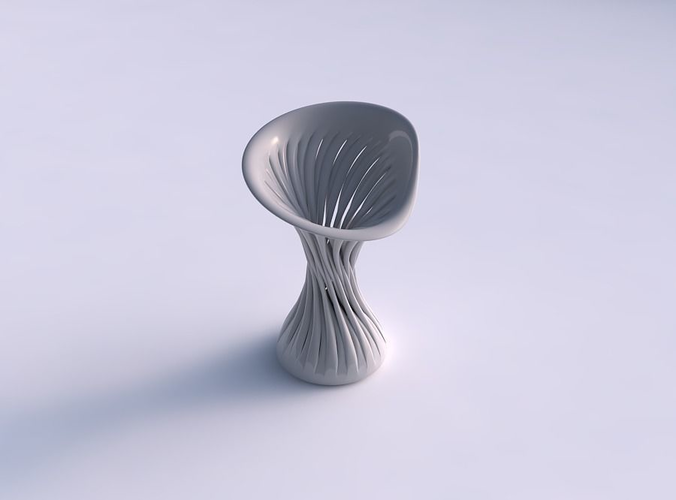 Vase hourglass twisted with muscle structure pimp up top 3D print model