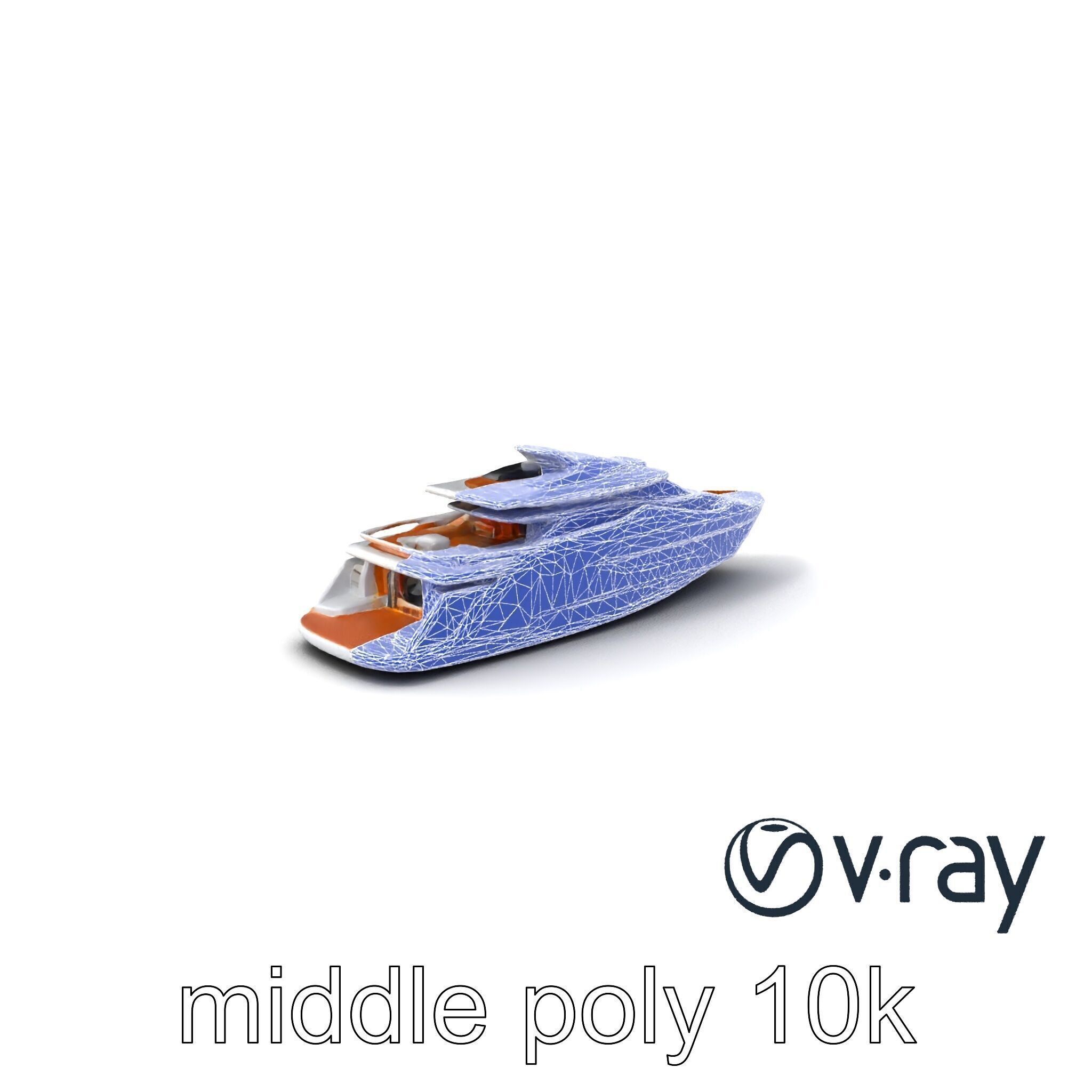 Futuristic Mega Yacht 3D Model Pack Low-poly 3D model_6