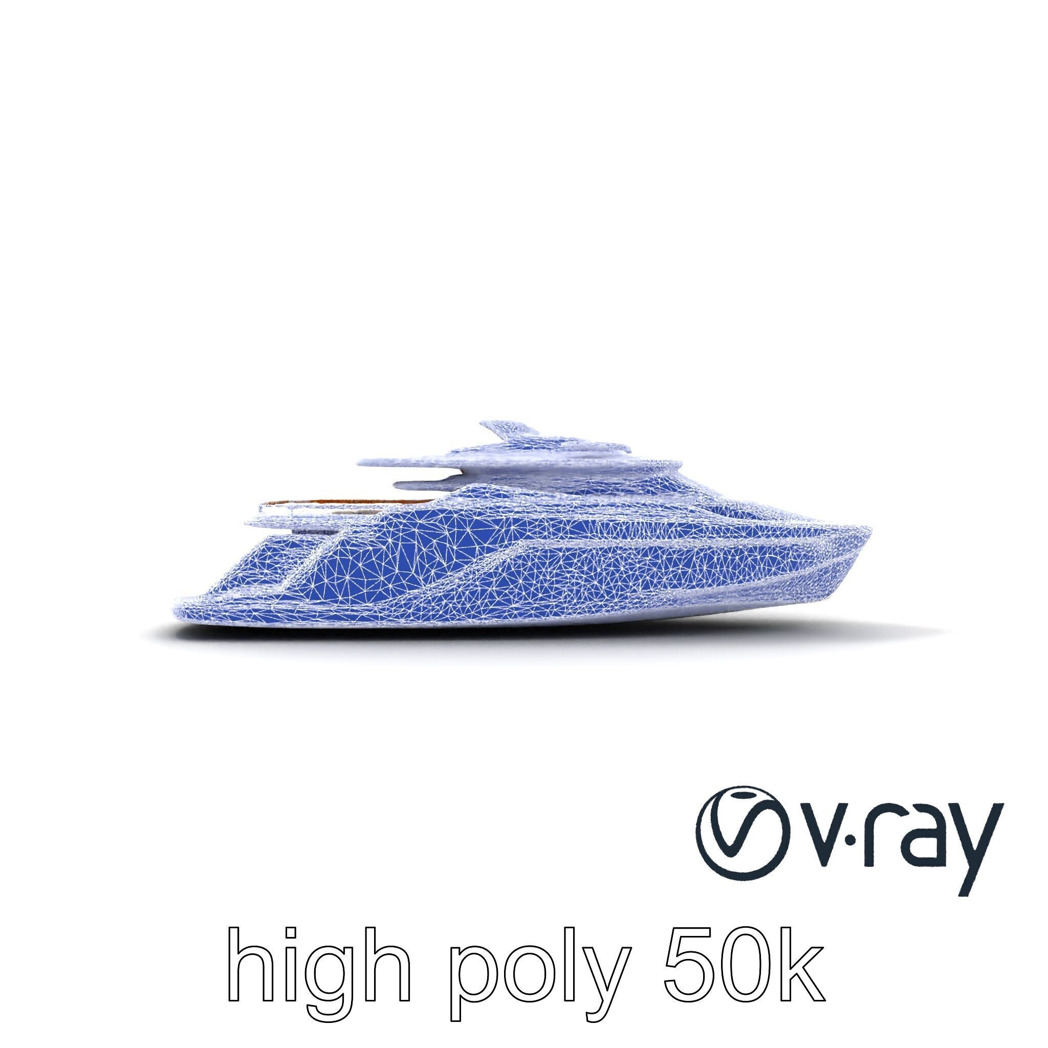 Futuristic Mega Yacht 3D Model Pack Low-poly 3D model_31