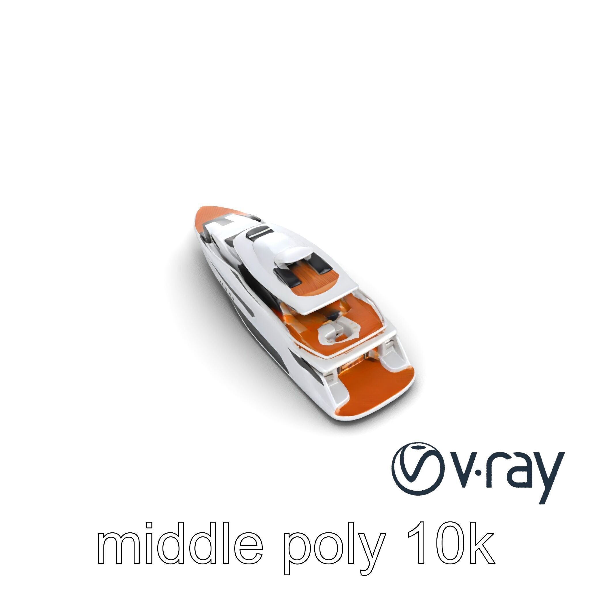 Futuristic Mega Yacht 3D Model Pack Low-poly 3D model_23
