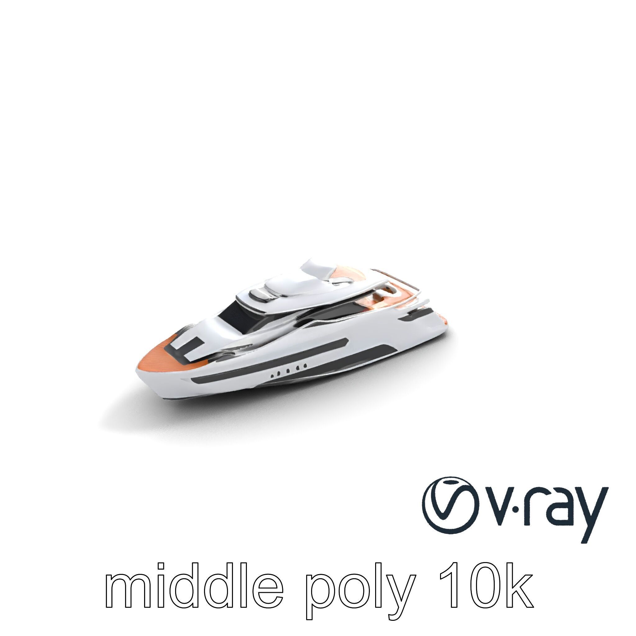 Futuristic Mega Yacht 3D Model Pack Low-poly 3D model_9