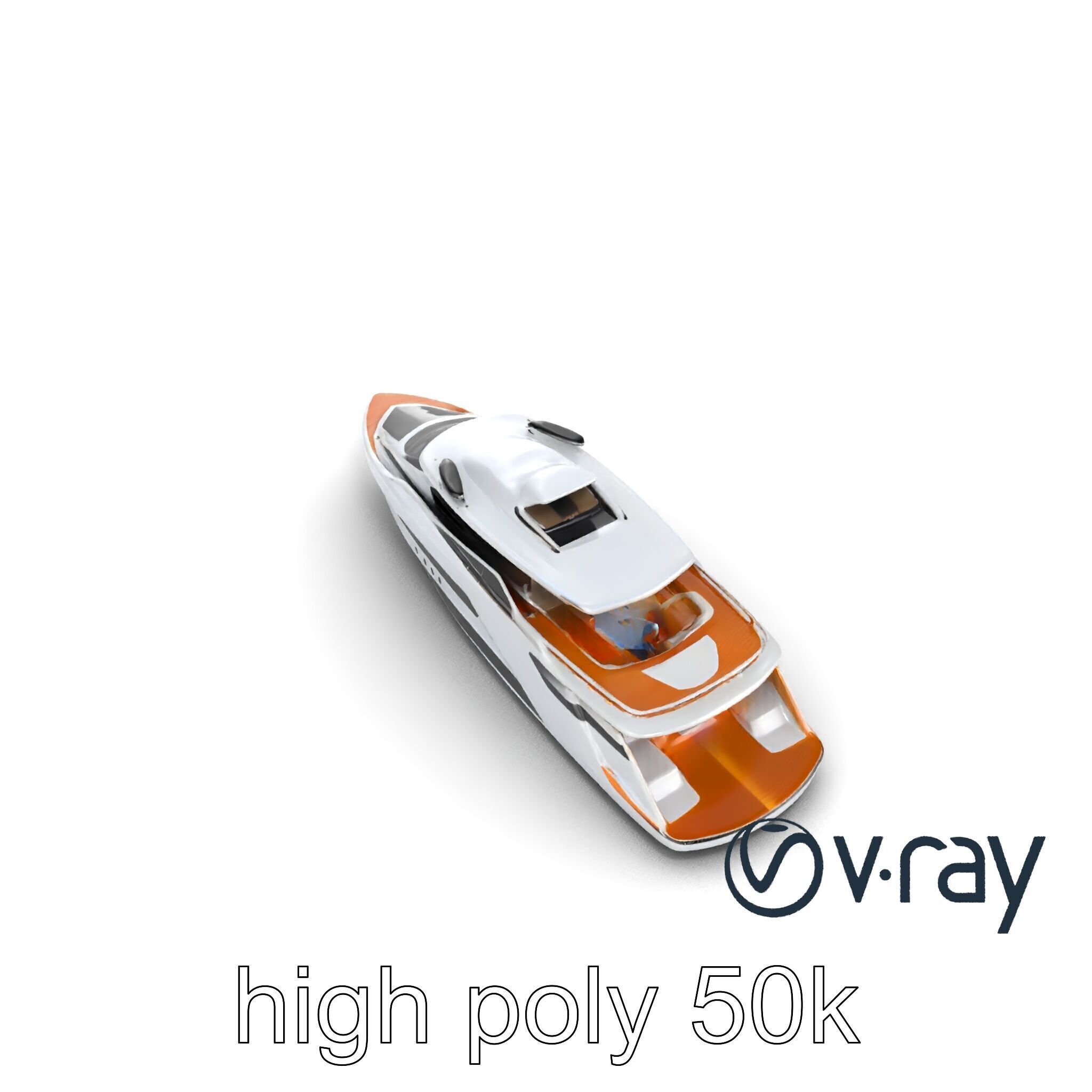 Futuristic Mega Yacht 3D Model Pack Low-poly 3D model_11