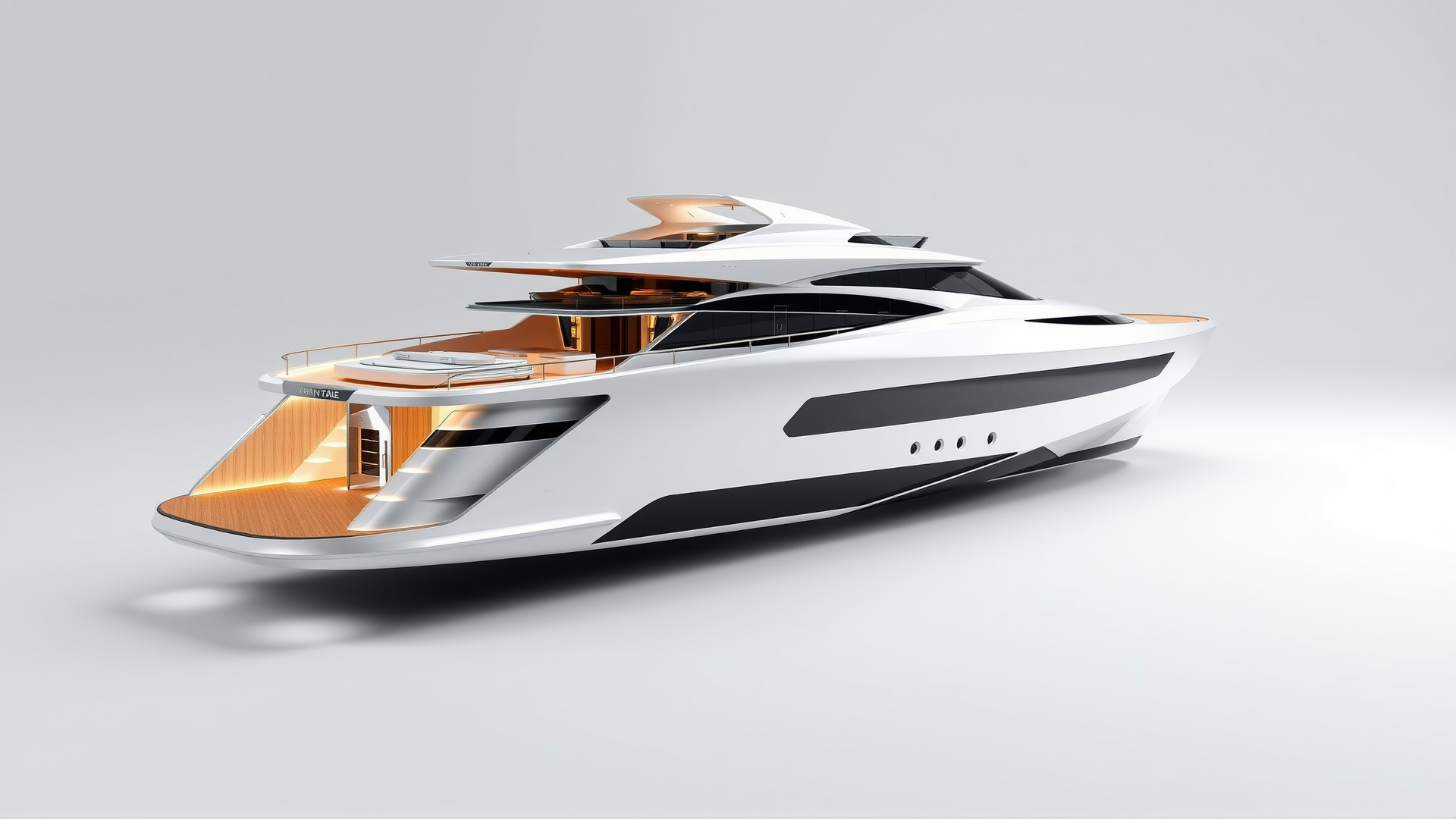 Futuristic Mega Yacht 3D Model Pack Low-poly 3D model_4