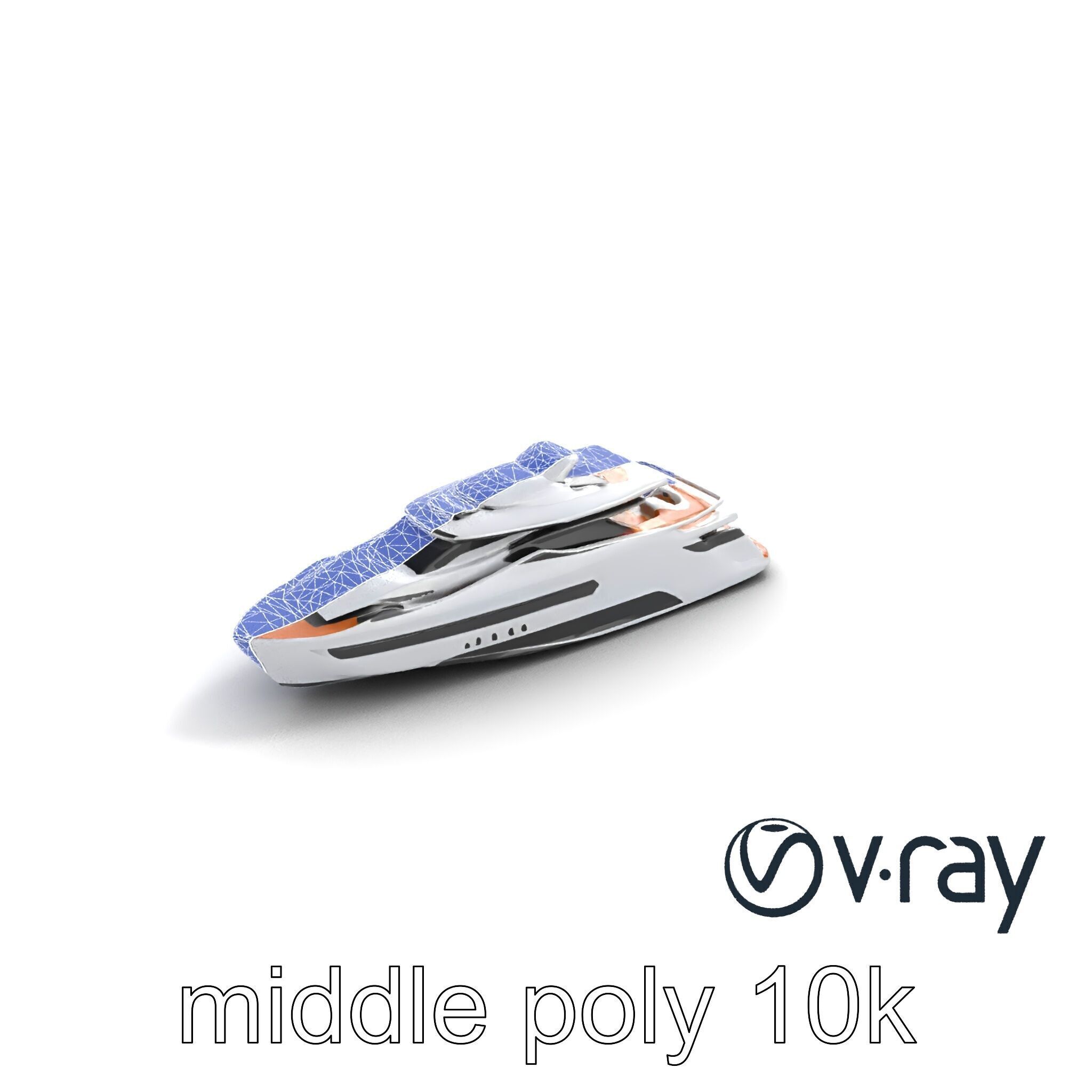 Futuristic Mega Yacht 3D Model Pack Low-poly 3D model_25