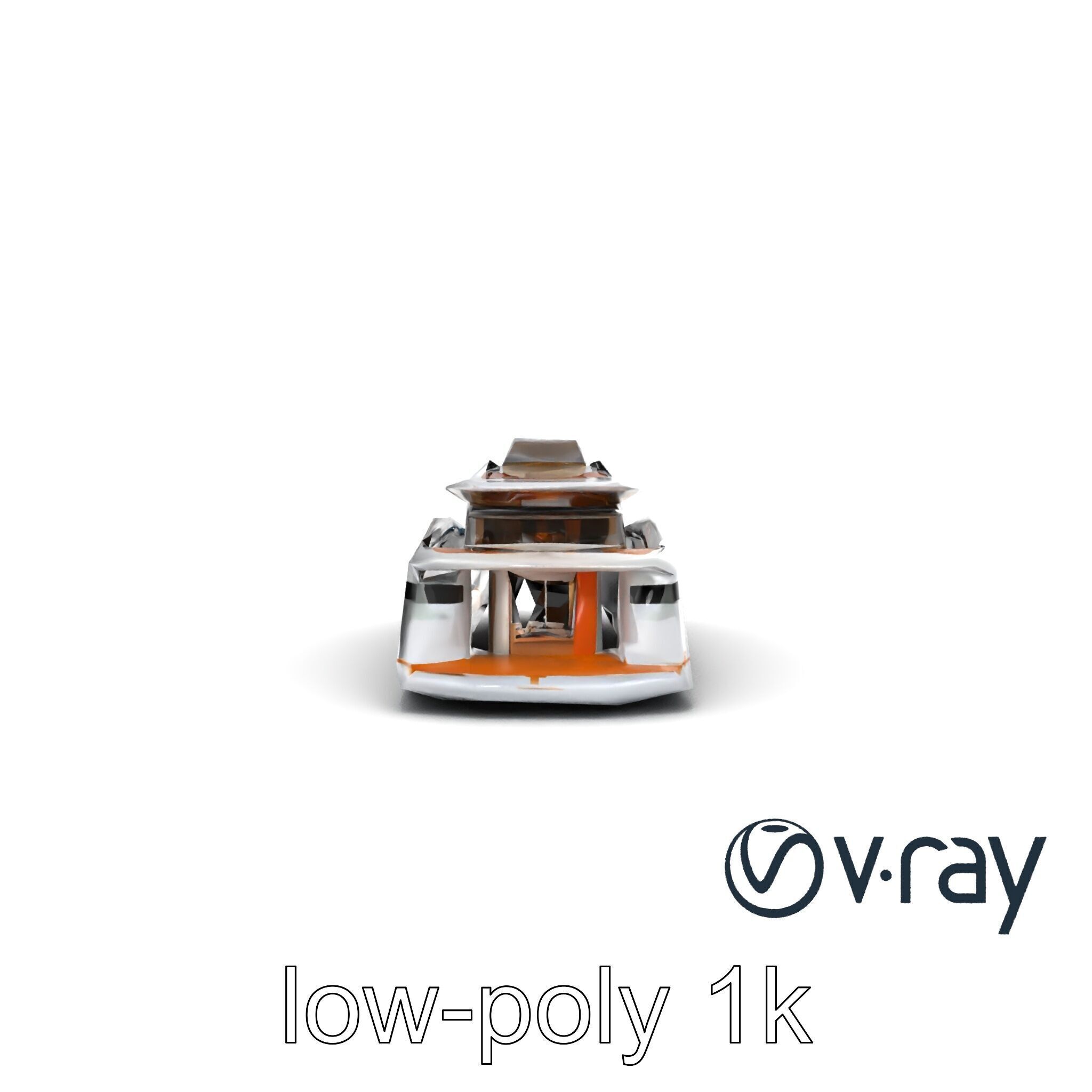 Futuristic Mega Yacht 3D Model Pack Low-poly 3D model_14