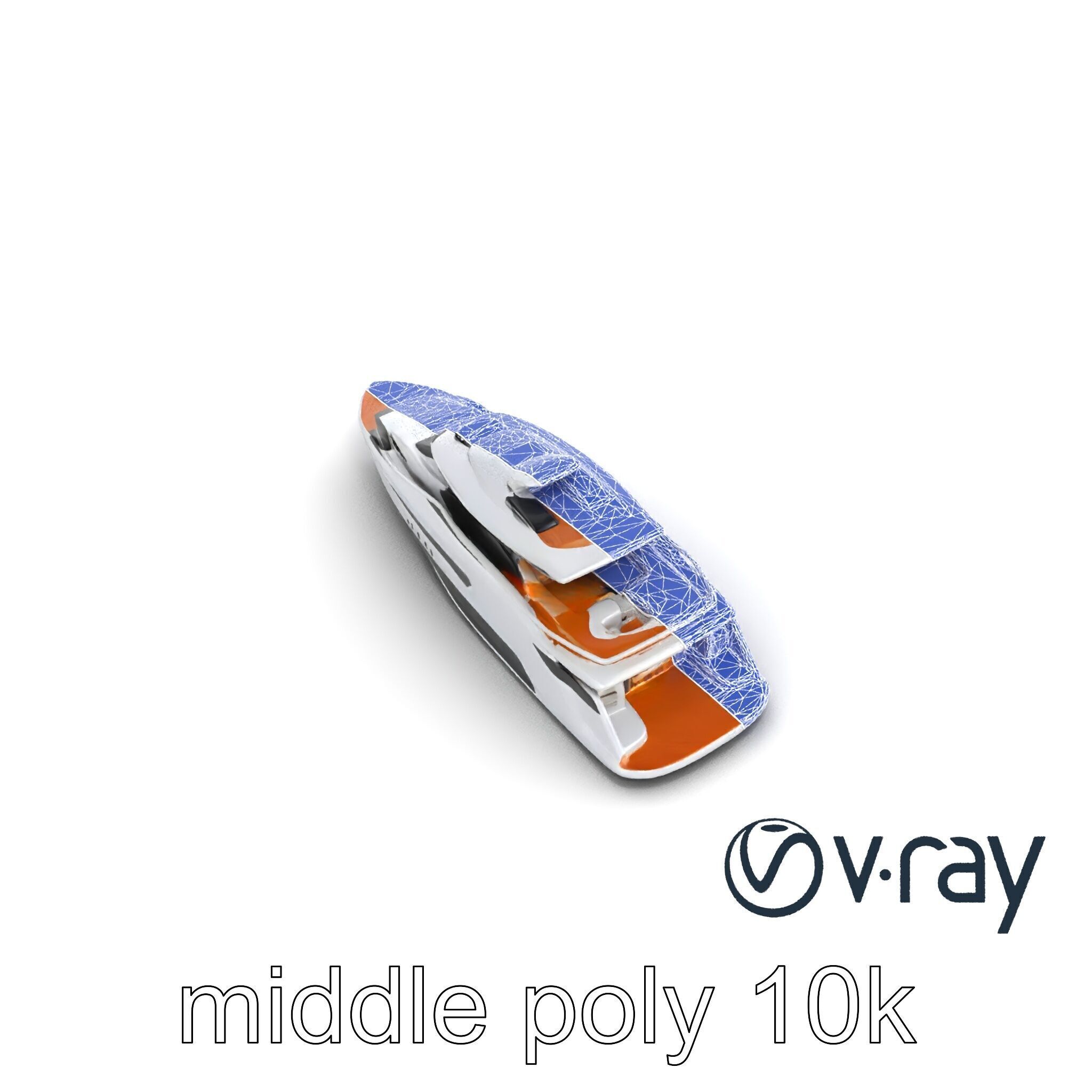 Futuristic Mega Yacht 3D Model Pack Low-poly 3D model_30