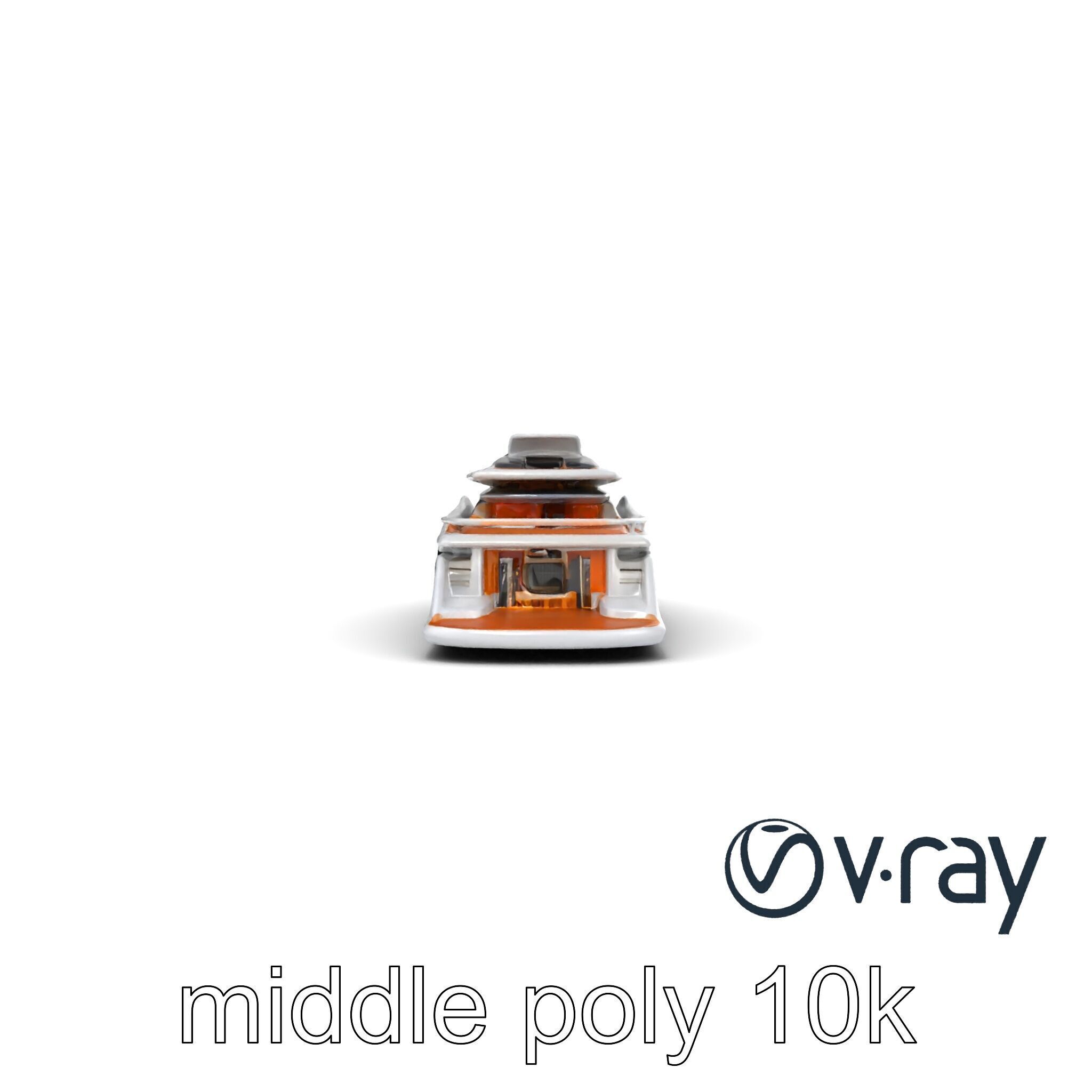 Futuristic Mega Yacht 3D Model Pack Low-poly 3D model_26