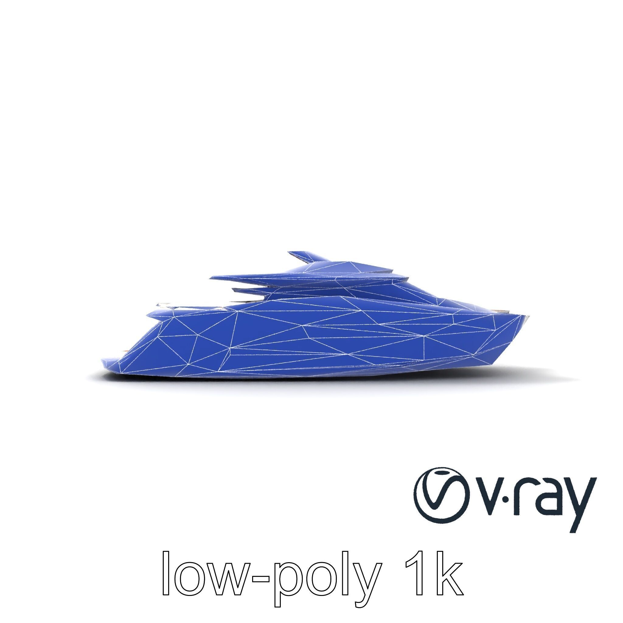 Futuristic Mega Yacht 3D Model Pack Low-poly 3D model_13