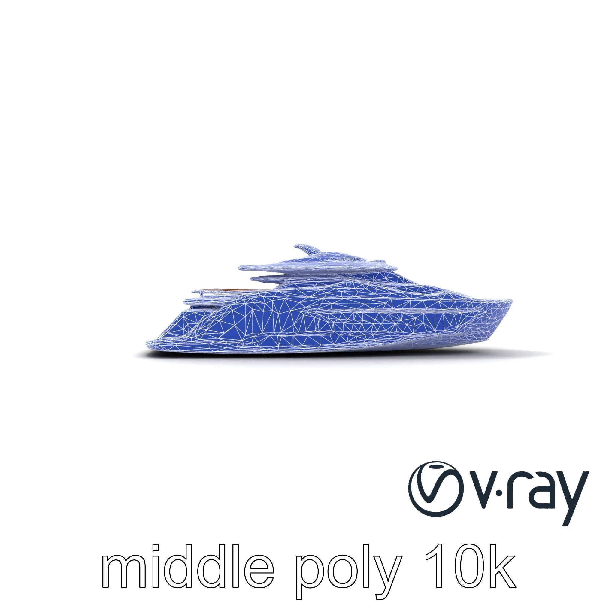 Futuristic Mega Yacht 3D Model Pack Low-poly 3D model_29