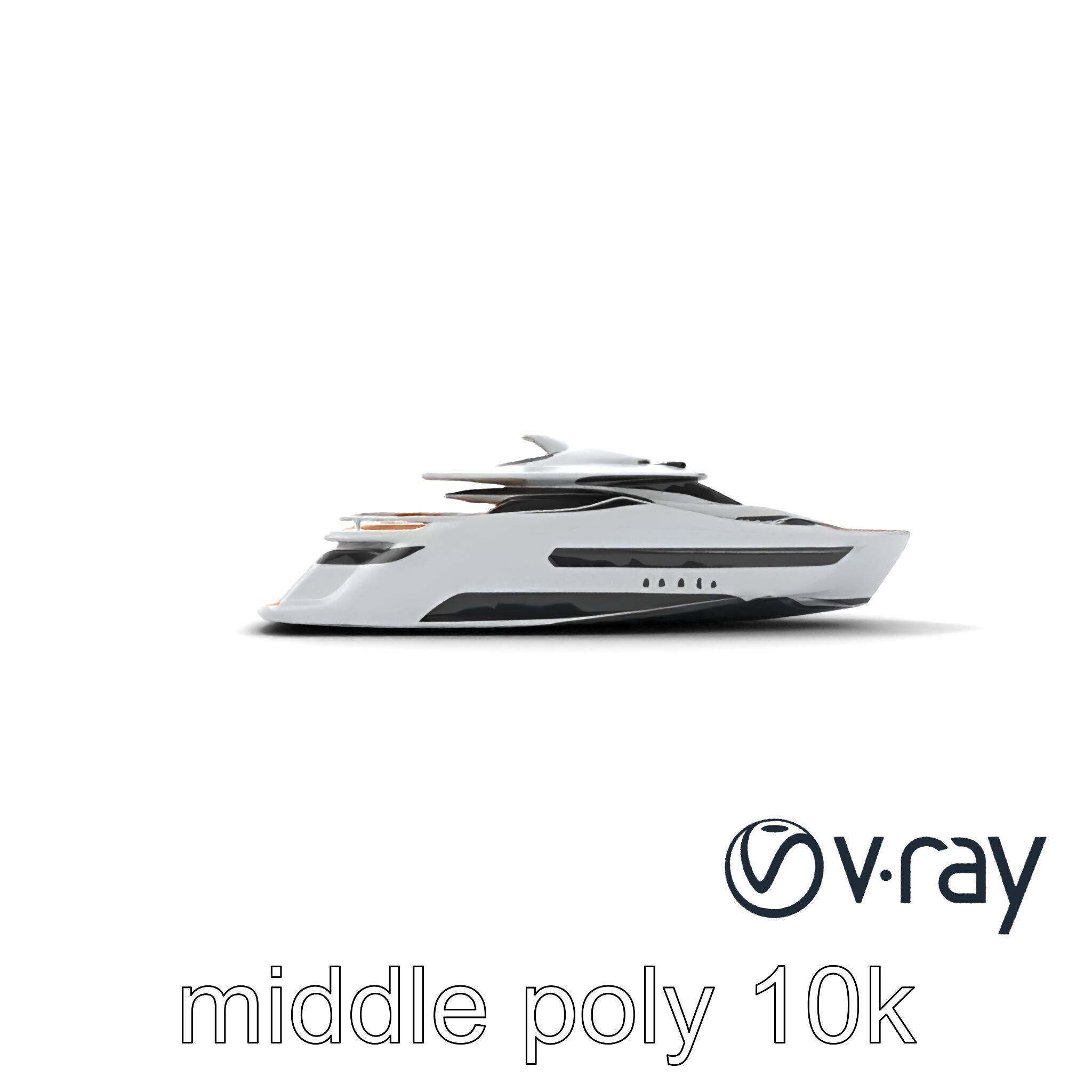 Futuristic Mega Yacht 3D Model Pack Low-poly 3D model_22