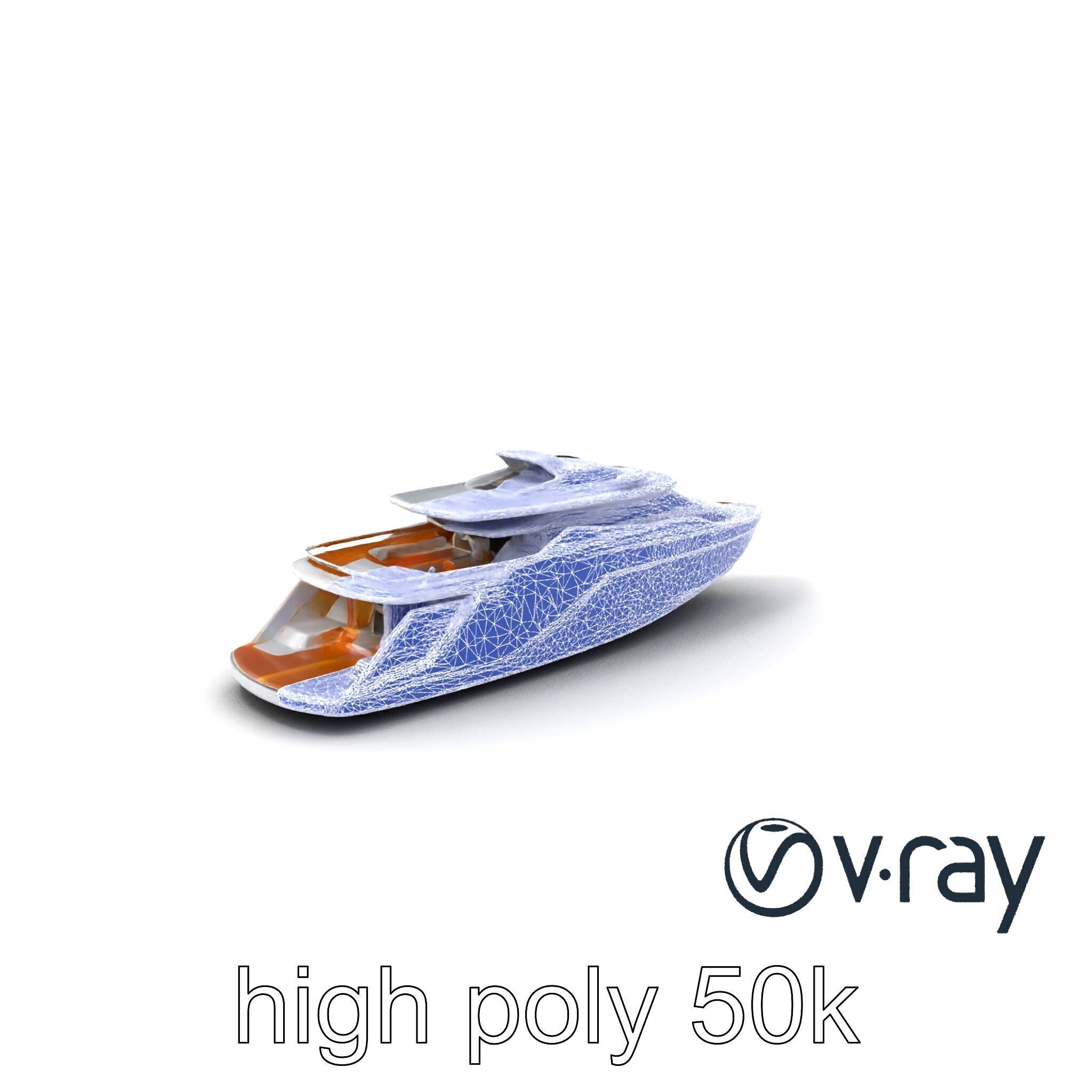 Futuristic Mega Yacht 3D Model Pack Low-poly 3D model_12