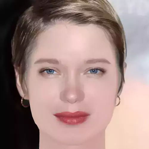 Lea Seydoux Head - No Hair - Low poly head for game