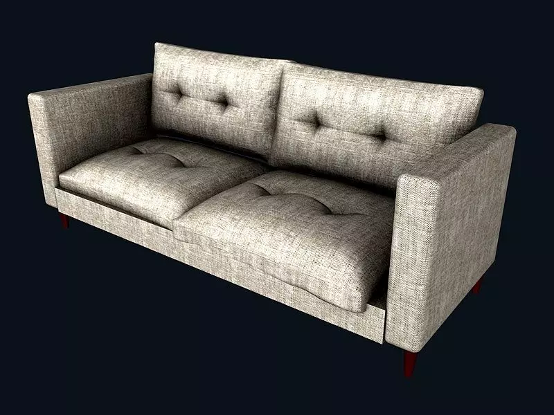 Classic Sofa Low-poly 3D model_0