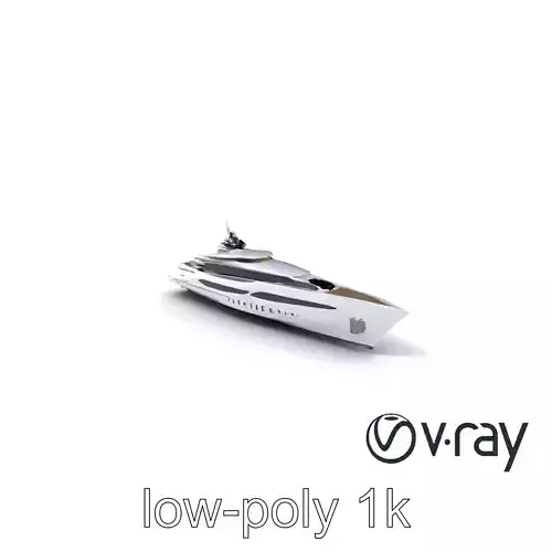 High-Tech Explorer Yacht Ice-Class model pack Low-poly 3D model