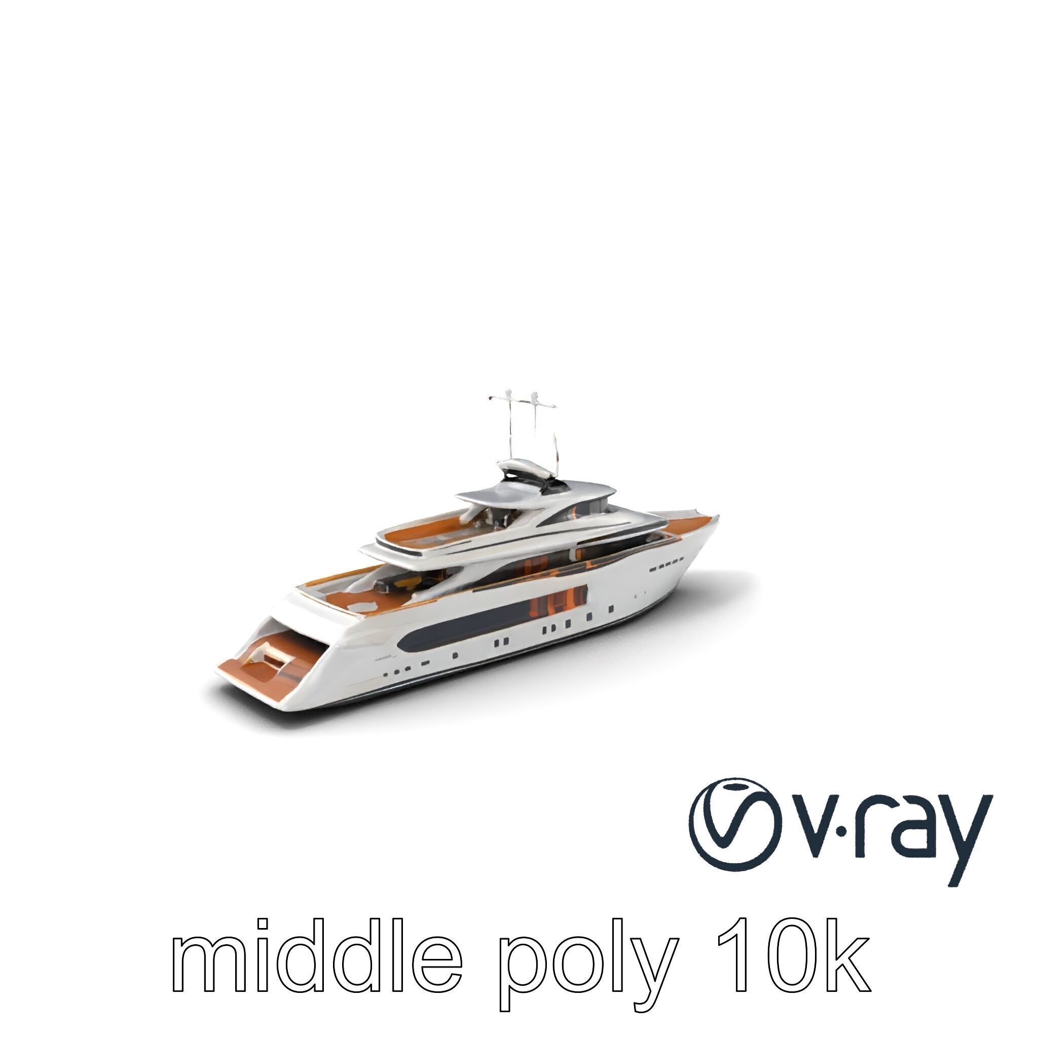 Ultra-Luxurious Superyacht Model Pack with Streamlined Hull a... Low-poly 3D model_3