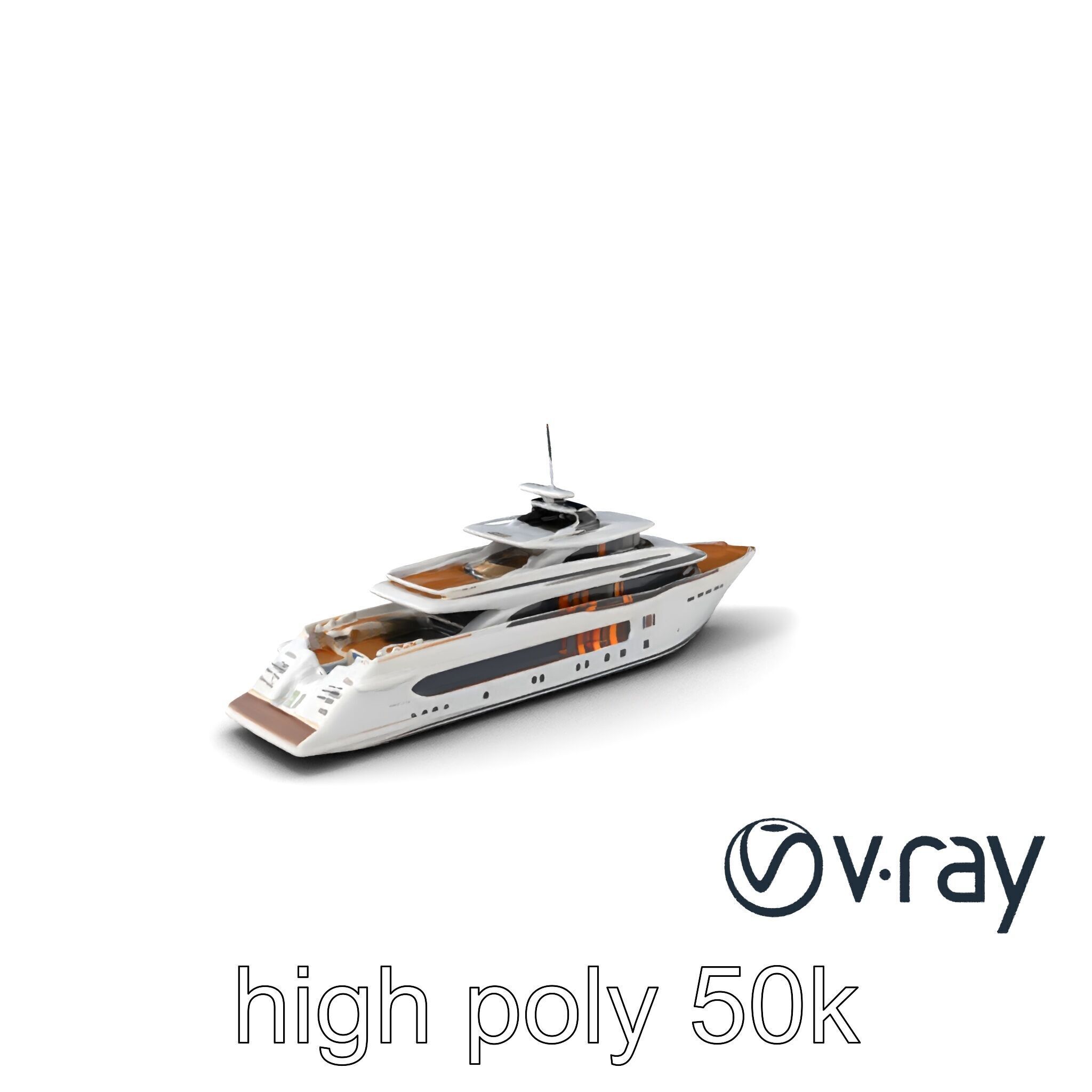 Ultra-Luxurious Superyacht Model Pack with Streamlined Hull a... Low-poly 3D model_5