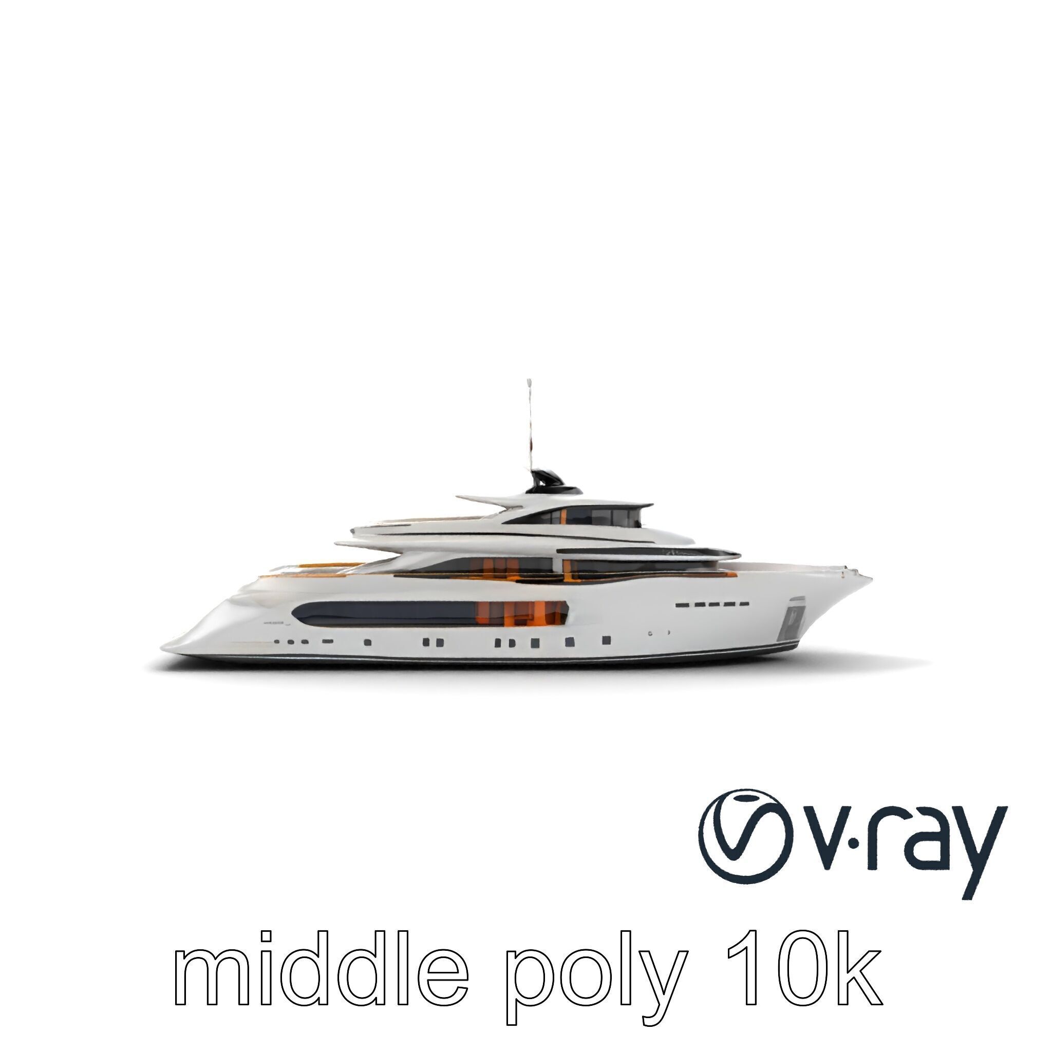 Ultra-Luxurious Superyacht Model Pack with Streamlined Hull a... Low-poly 3D model_18