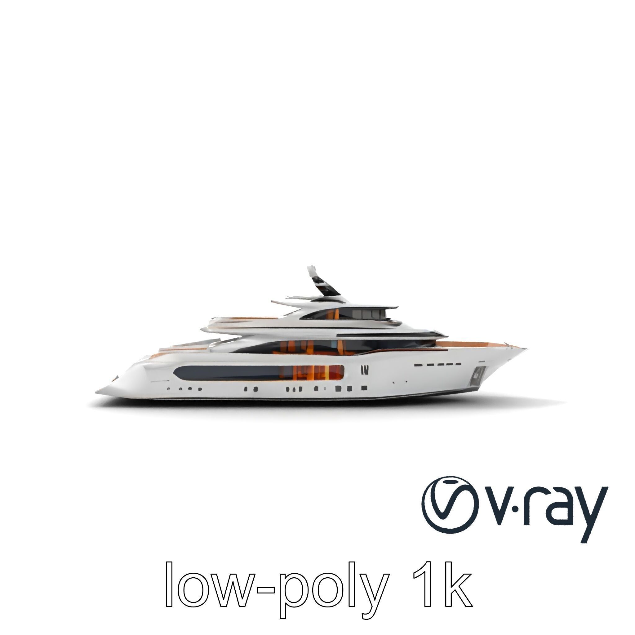 Ultra-Luxurious Superyacht Model Pack with Streamlined Hull a... Low-poly 3D model_27