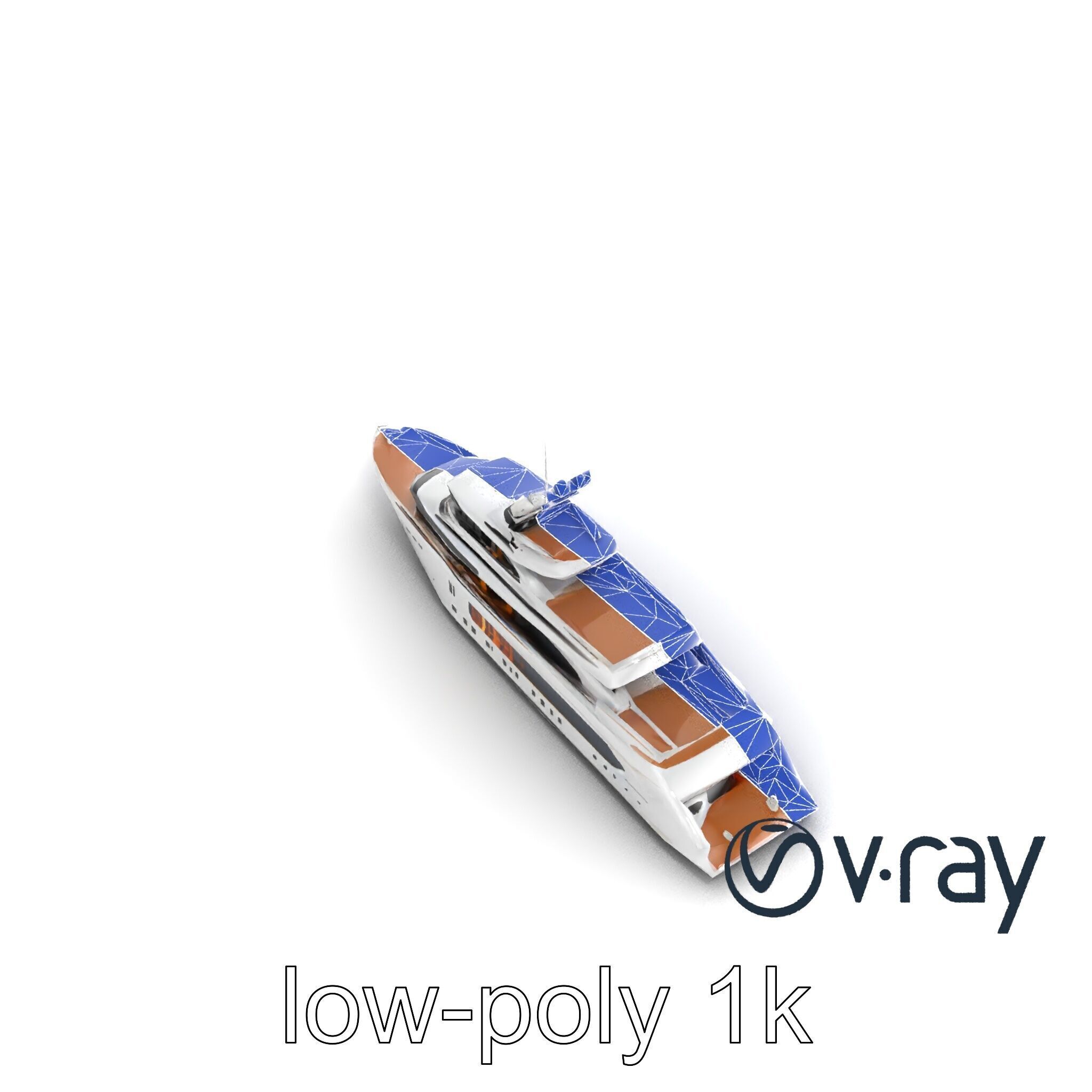 Ultra-Luxurious Superyacht Model Pack with Streamlined Hull a... Low-poly 3D model_24