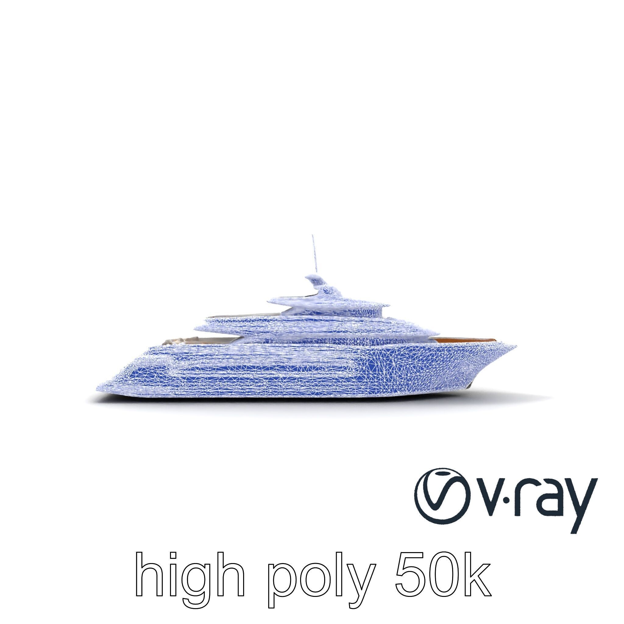 Ultra-Luxurious Superyacht Model Pack with Streamlined Hull a... Low-poly 3D model_29