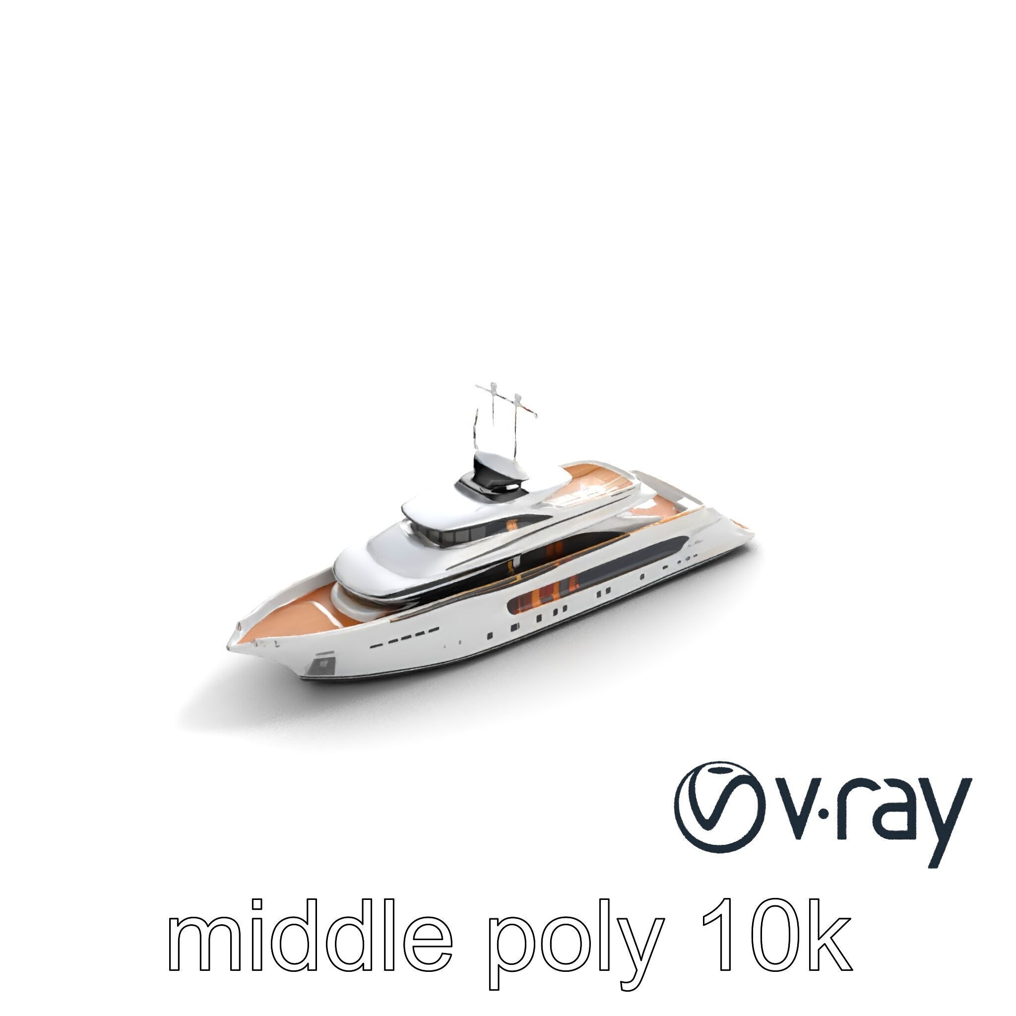 Ultra-Luxurious Superyacht Model Pack with Streamlined Hull a... Low-poly 3D model_6