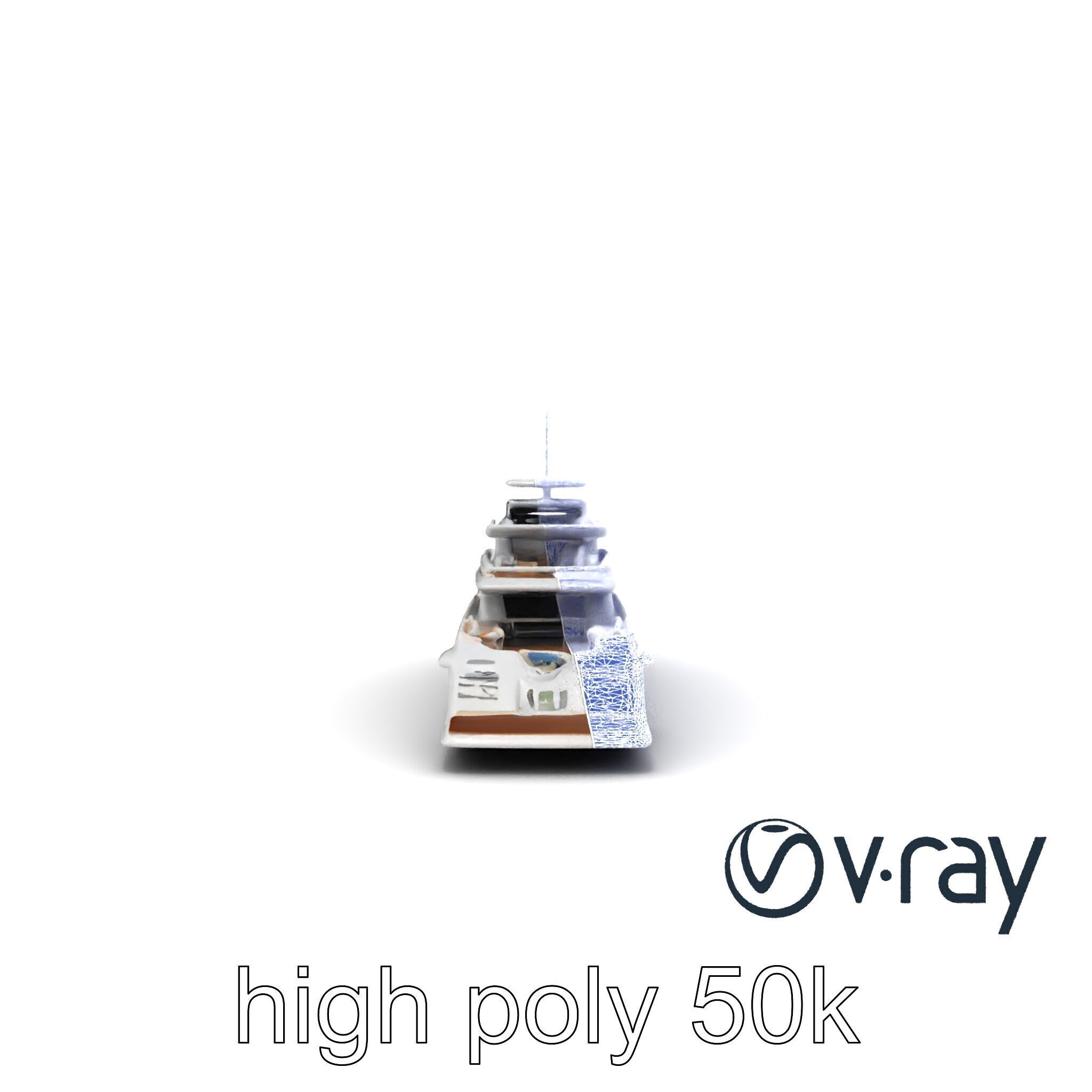 Ultra-Luxurious Superyacht Model Pack with Streamlined Hull a... Low-poly 3D model_13