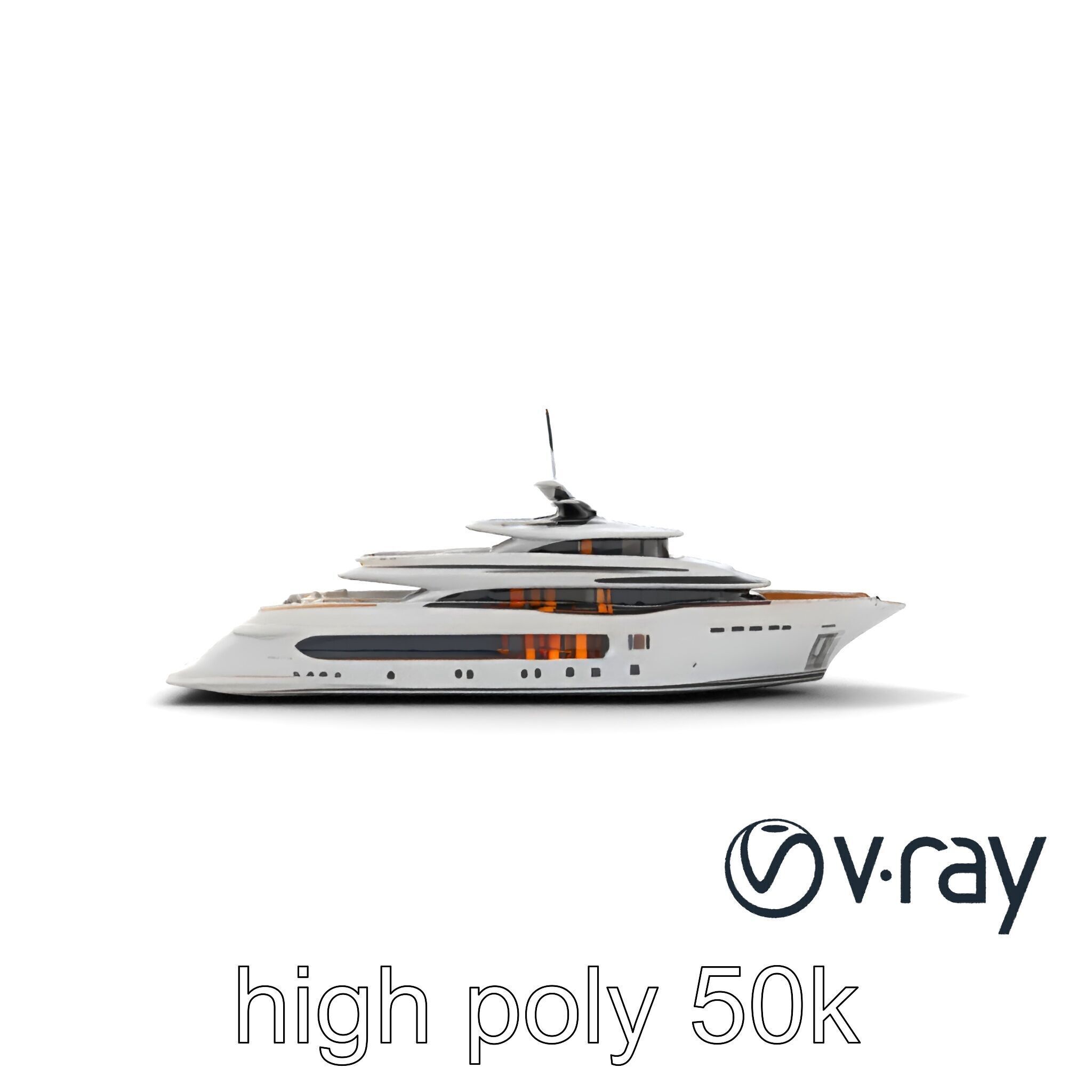 Ultra-Luxurious Superyacht Model Pack with Streamlined Hull a... Low-poly 3D model_20