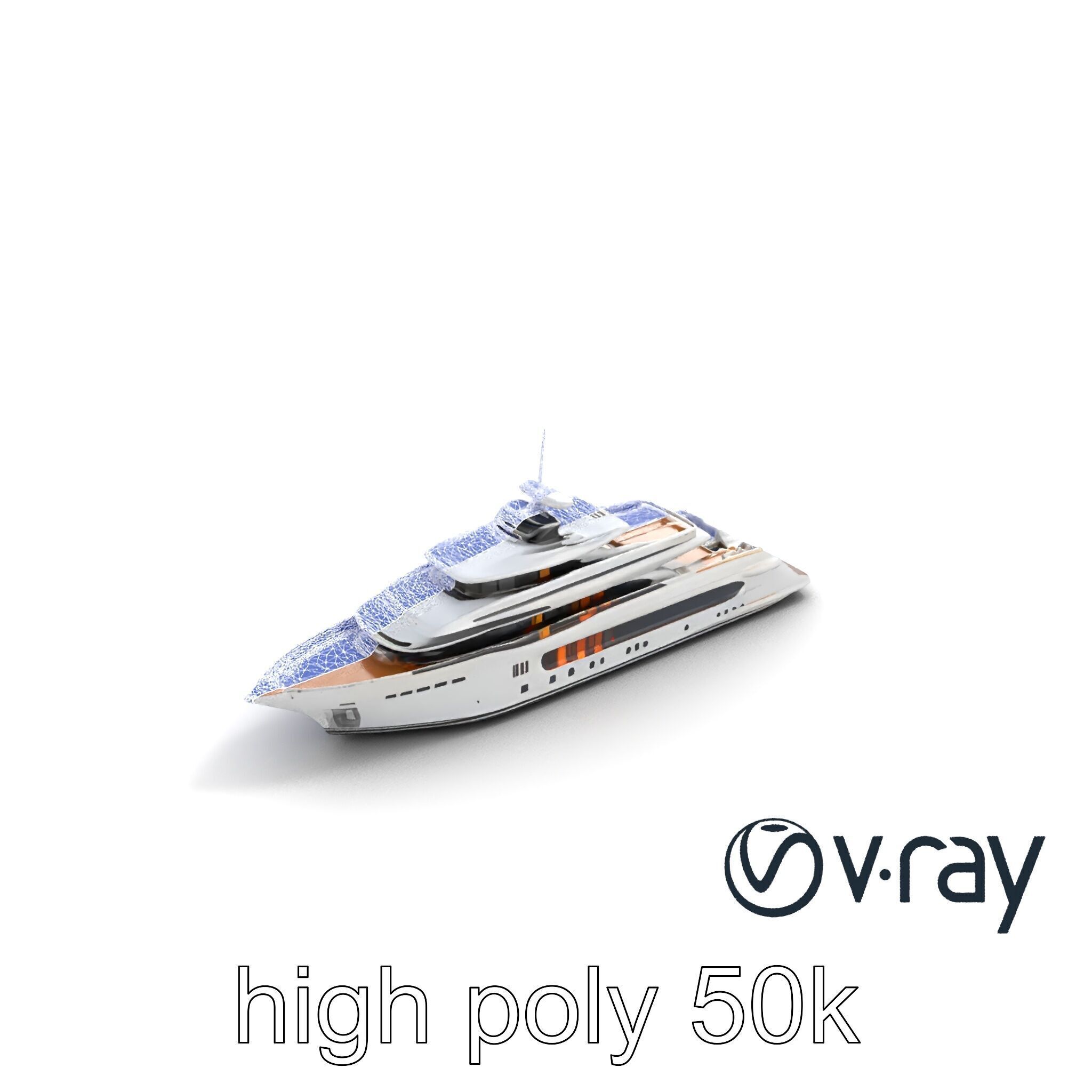 Ultra-Luxurious Superyacht Model Pack with Streamlined Hull a... Low-poly 3D model_14