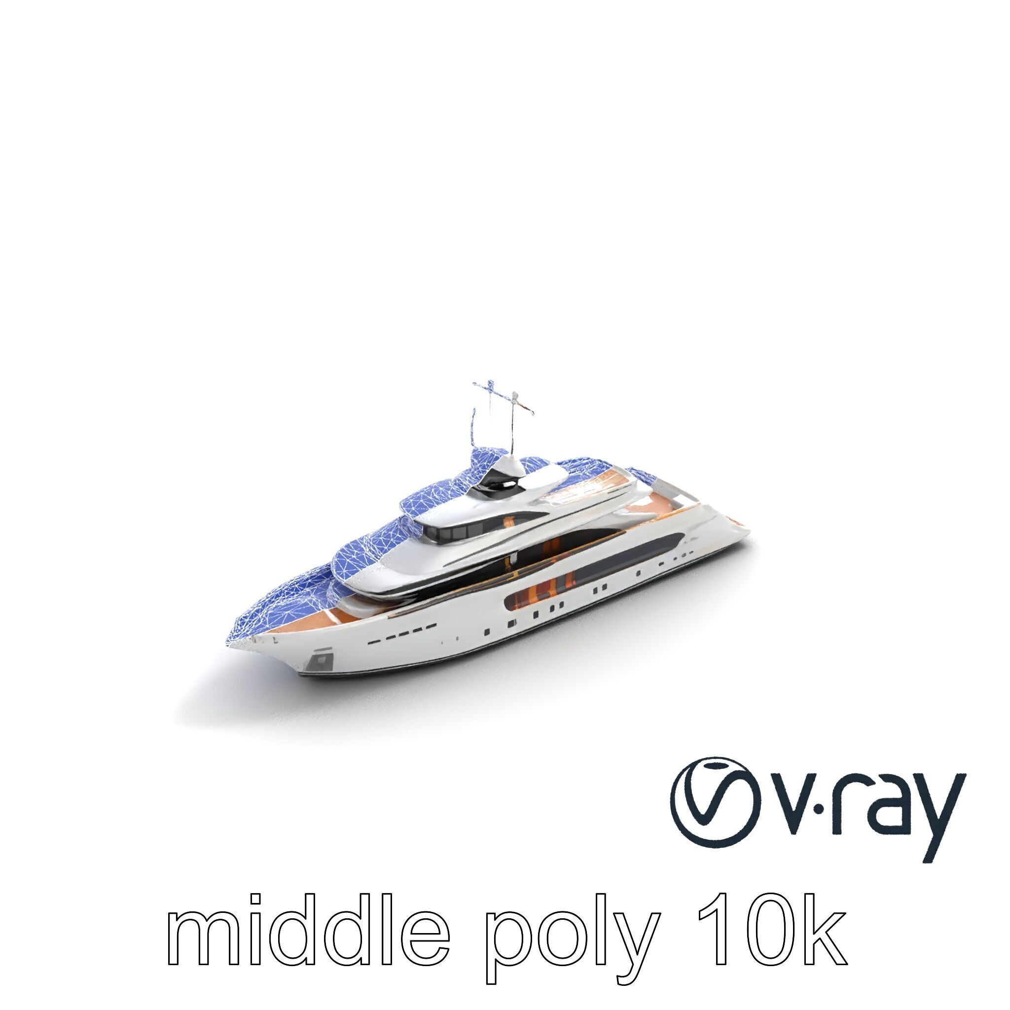 Ultra-Luxurious Superyacht Model Pack with Streamlined Hull a... Low-poly 3D model_11