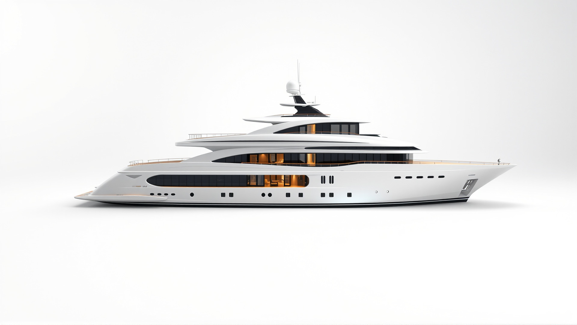 Ultra-Luxurious Superyacht Model Pack with Streamlined Hull a... Low-poly 3D model_4