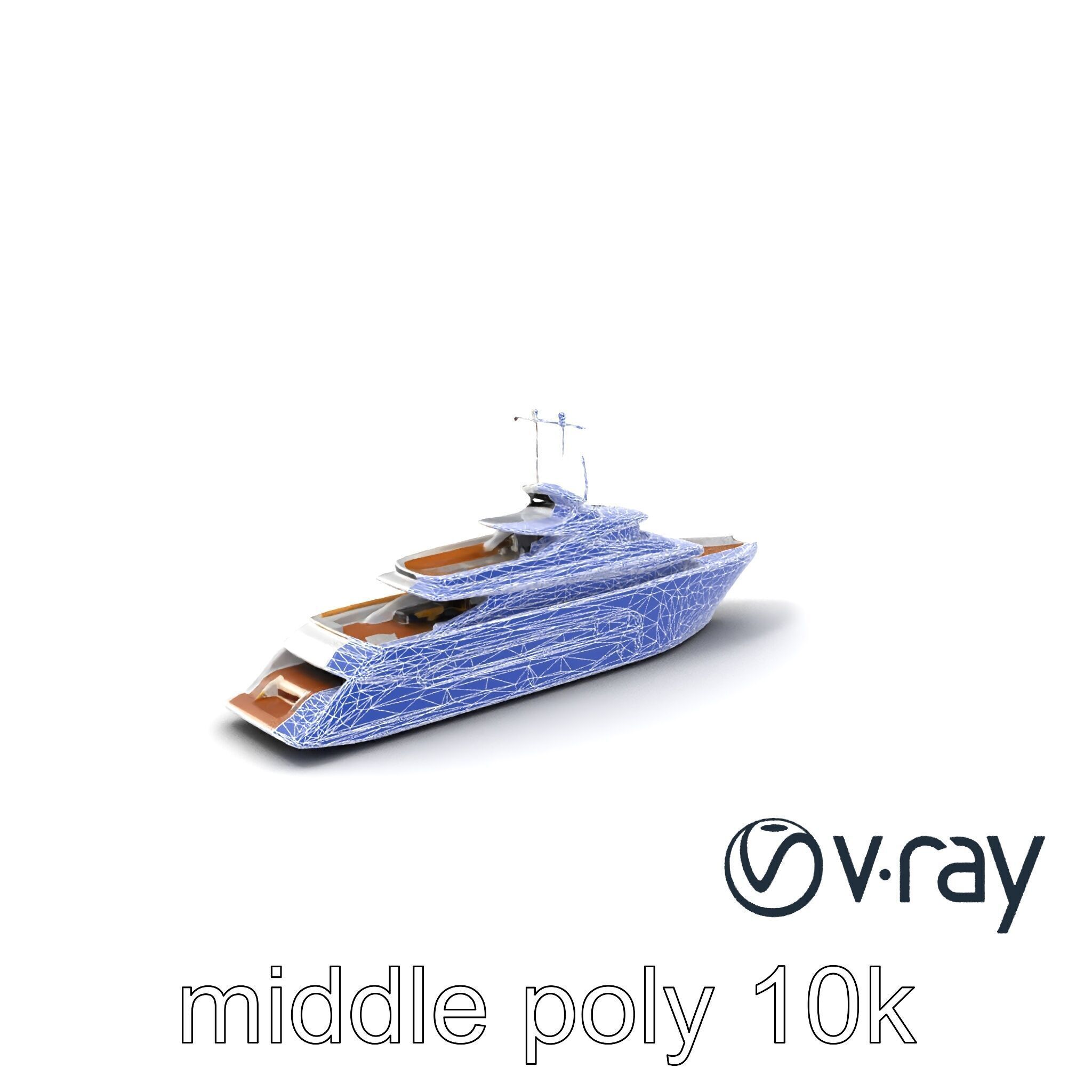 Ultra-Luxurious Superyacht Model Pack with Streamlined Hull a... Low-poly 3D model_9
