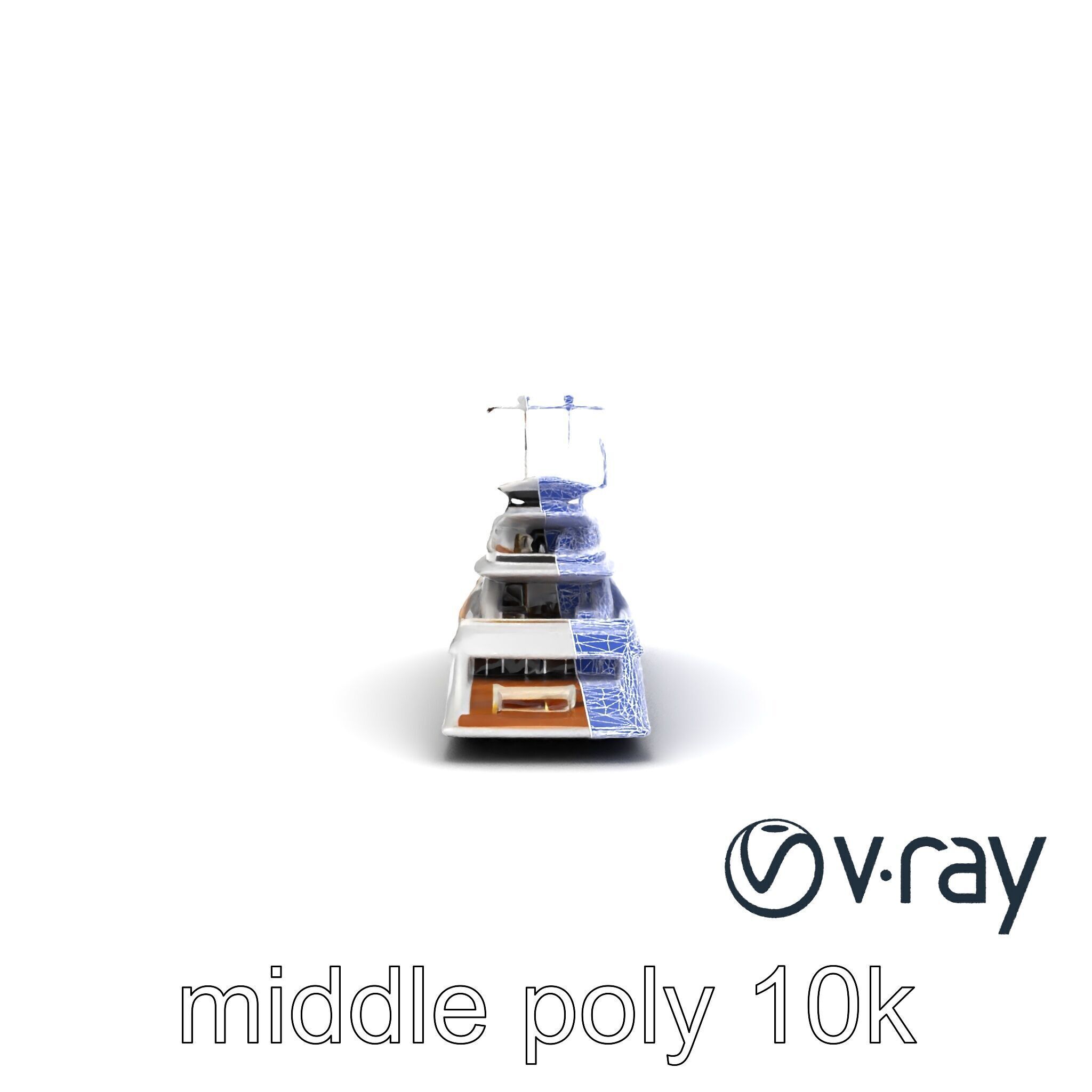 Ultra-Luxurious Superyacht Model Pack with Streamlined Hull a... Low-poly 3D model_19