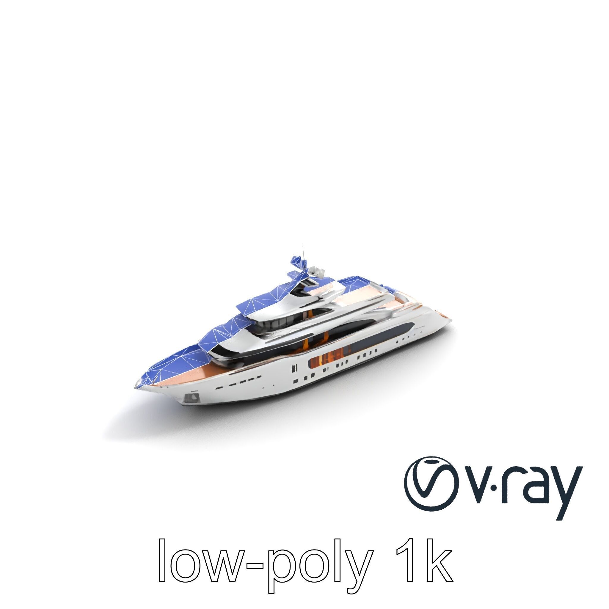 Ultra-Luxurious Superyacht Model Pack with Streamlined Hull a... Low-poly 3D model_31