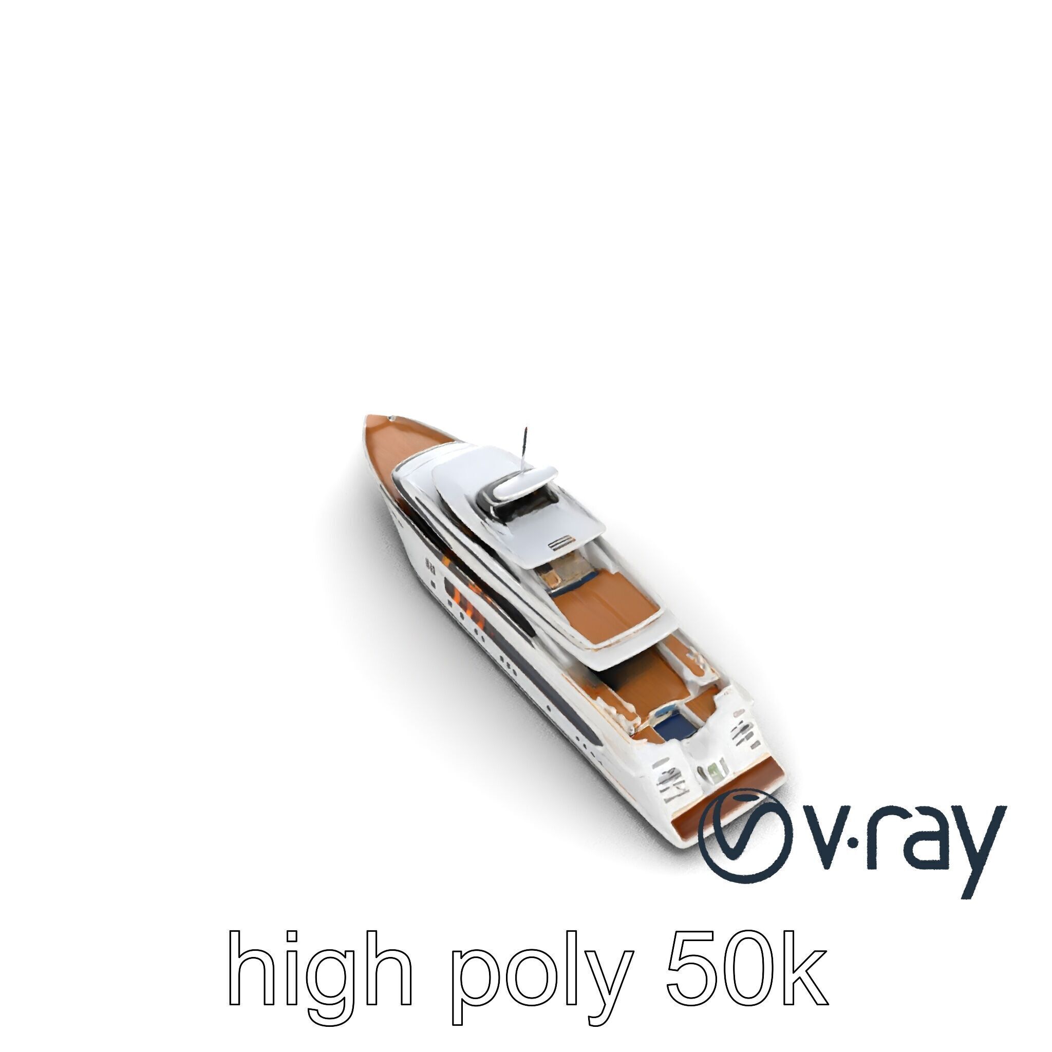 Ultra-Luxurious Superyacht Model Pack with Streamlined Hull a... Low-poly 3D model_21