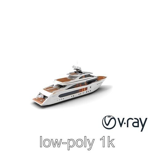 Ultra-Luxurious Superyacht Model Pack with Streamlined Hull a... Low-poly 3D model