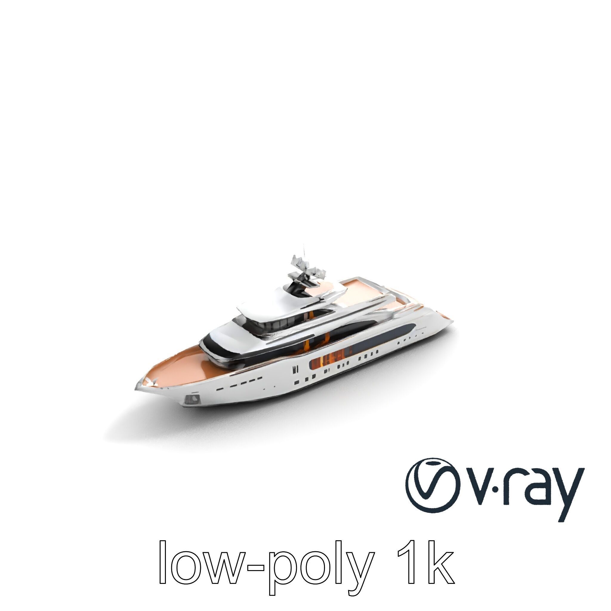 Ultra-Luxurious Superyacht Model Pack with Streamlined Hull a... Low-poly 3D model_10