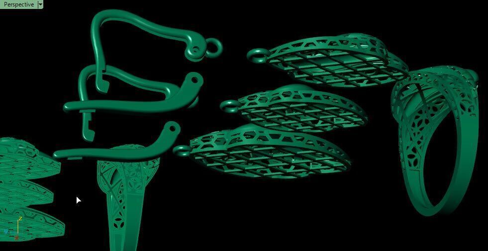 Gold half set fusion cut 1 3D print model_2