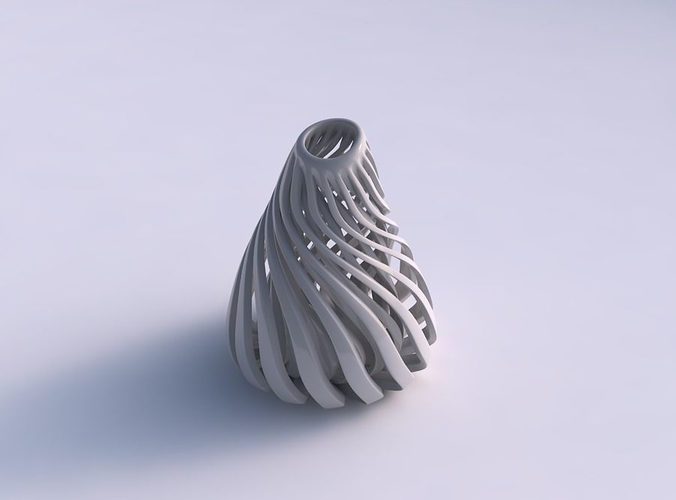 Vase flask wavy with sharp muscle structure pimp up top
