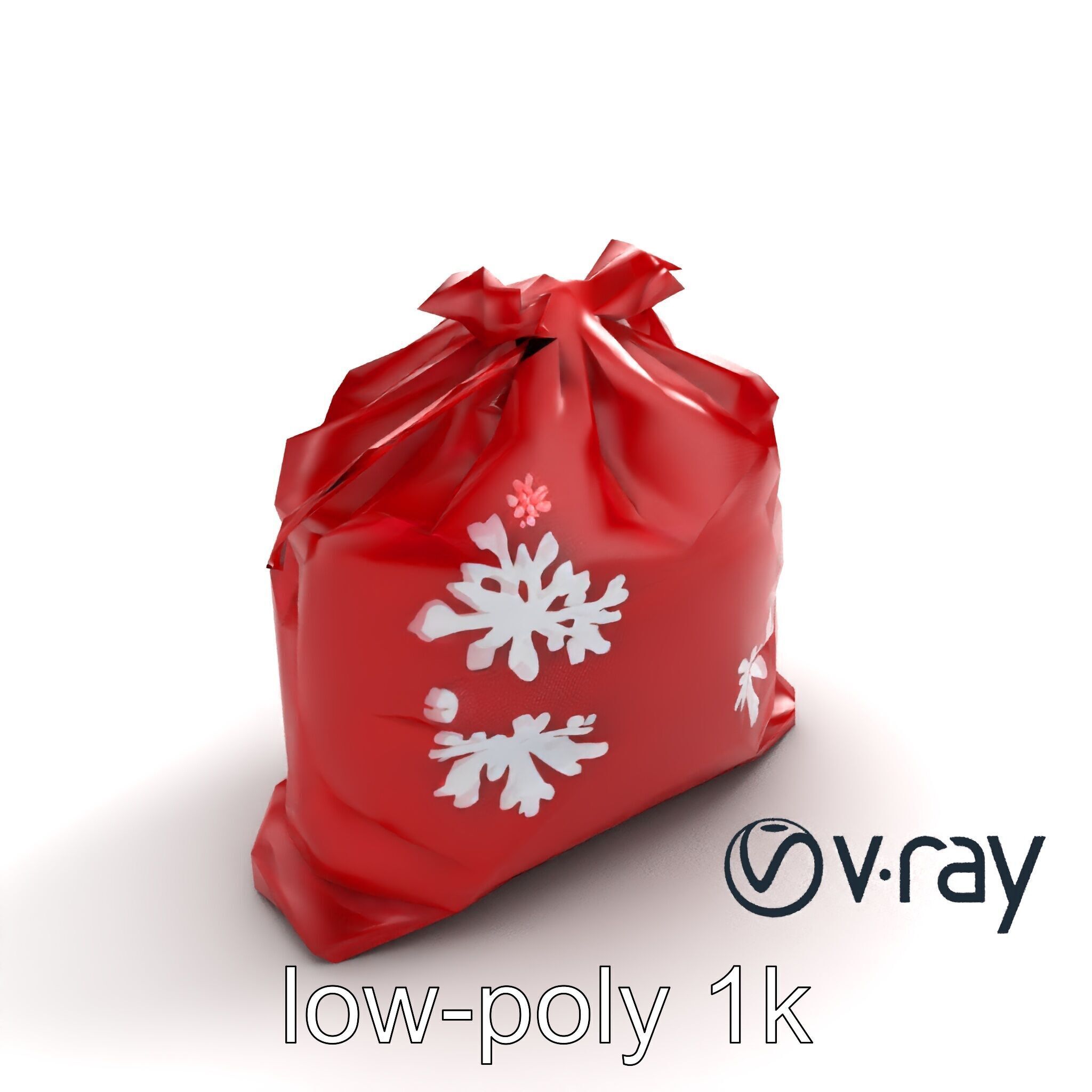 Festive Holiday Gift Sack model pack Low-poly 3D model_7