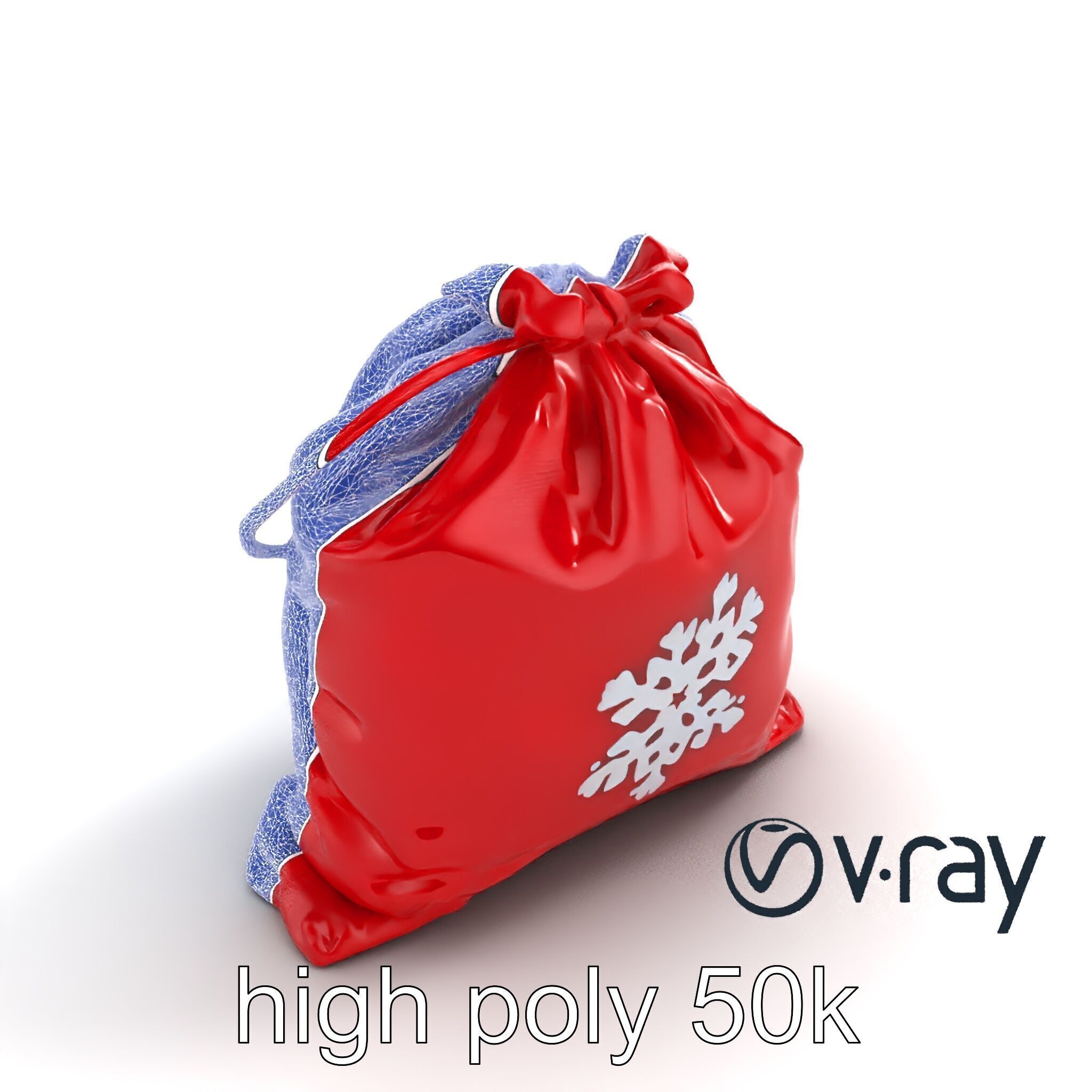 Festive Holiday Gift Sack model pack Low-poly 3D model_16