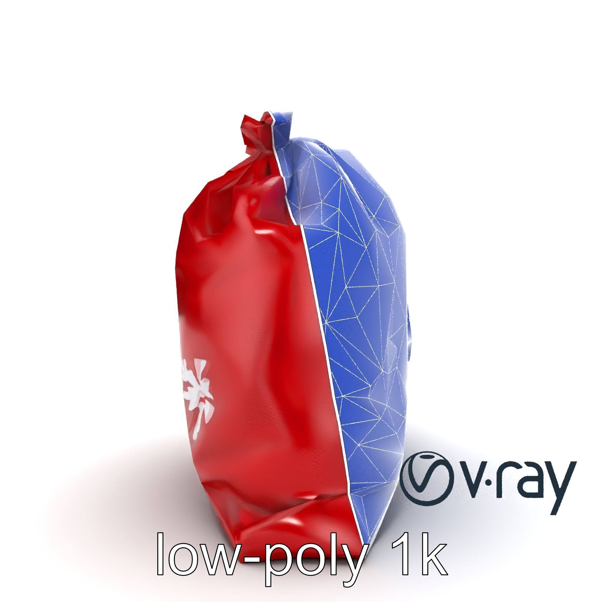 Festive Holiday Gift Sack model pack Low-poly 3D model_12